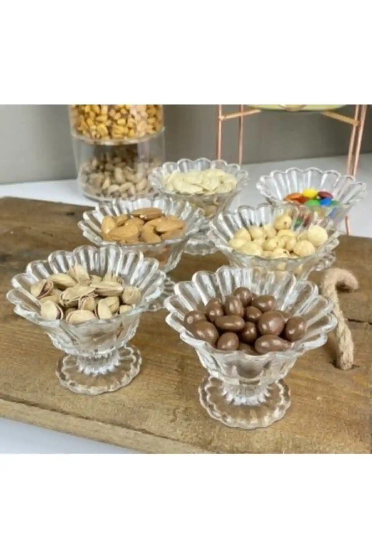 Genel Markalar STD Ayaklı Cam 6'lı Şekerlik: Modern ve Şık Mutfak Dekorasyonu İçin Ideal