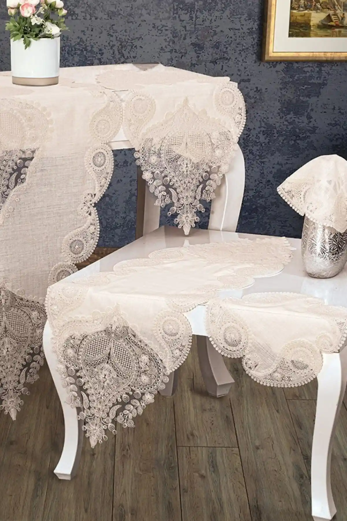 Genel Markalar Zambak Kadife Salon Takımı Krem Renk Modern Dekorasyon İçin Uygun