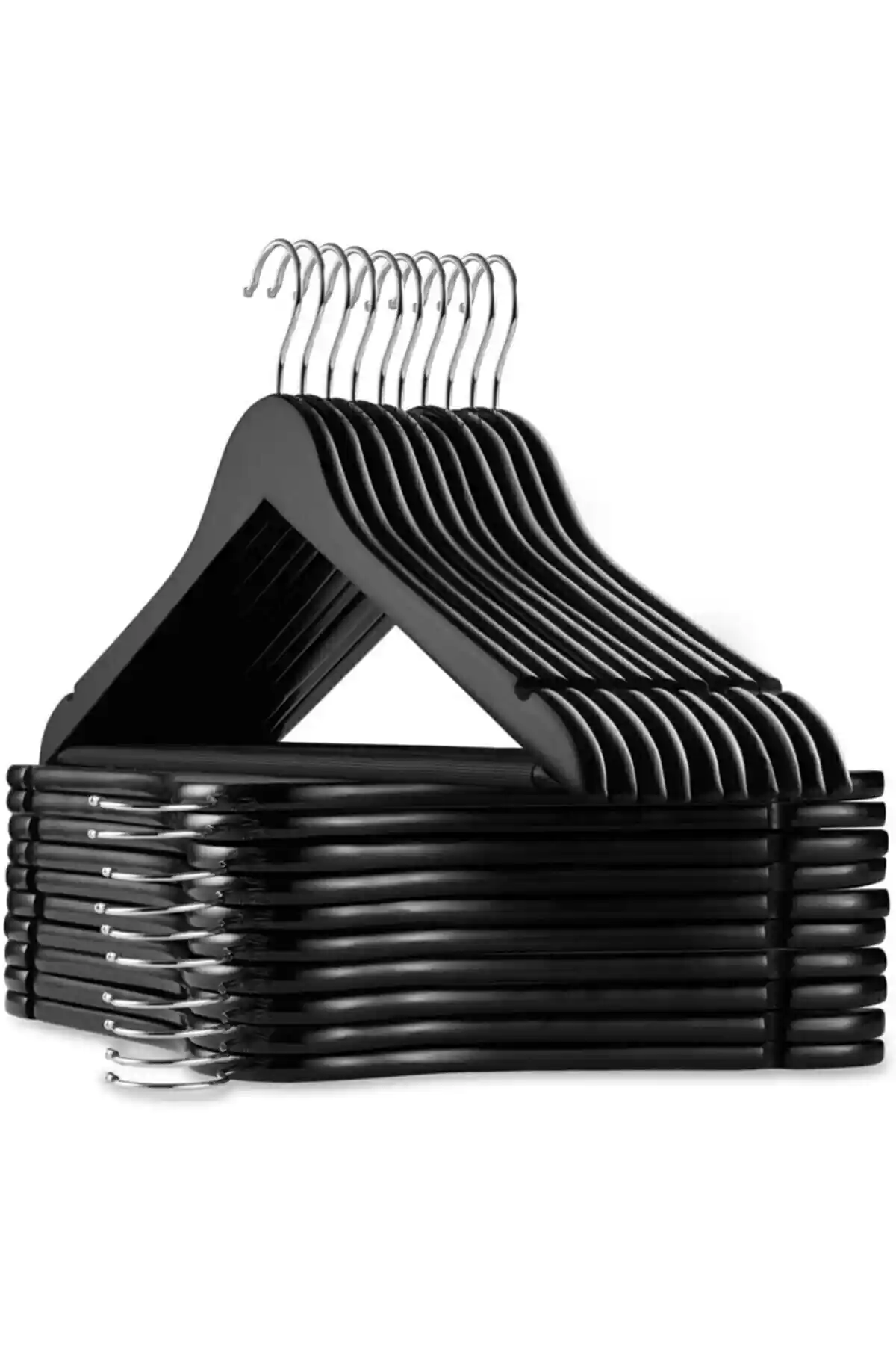 Go Home 12 Adet Ahşap Görünümlü Plastik Kıyafet Askısı Şıklık ve Kullanışlılığın Birleşimi