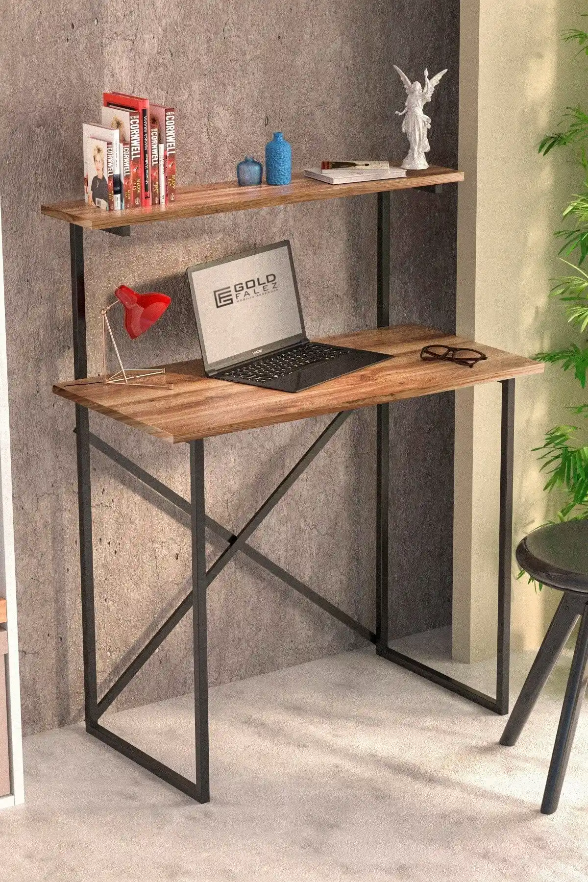 GOLDFALEZ Çalışma Masası ve Raf Kitaplık: Modern ve Çok Amaçlı Ofis Çözümü (75-90 karakter)