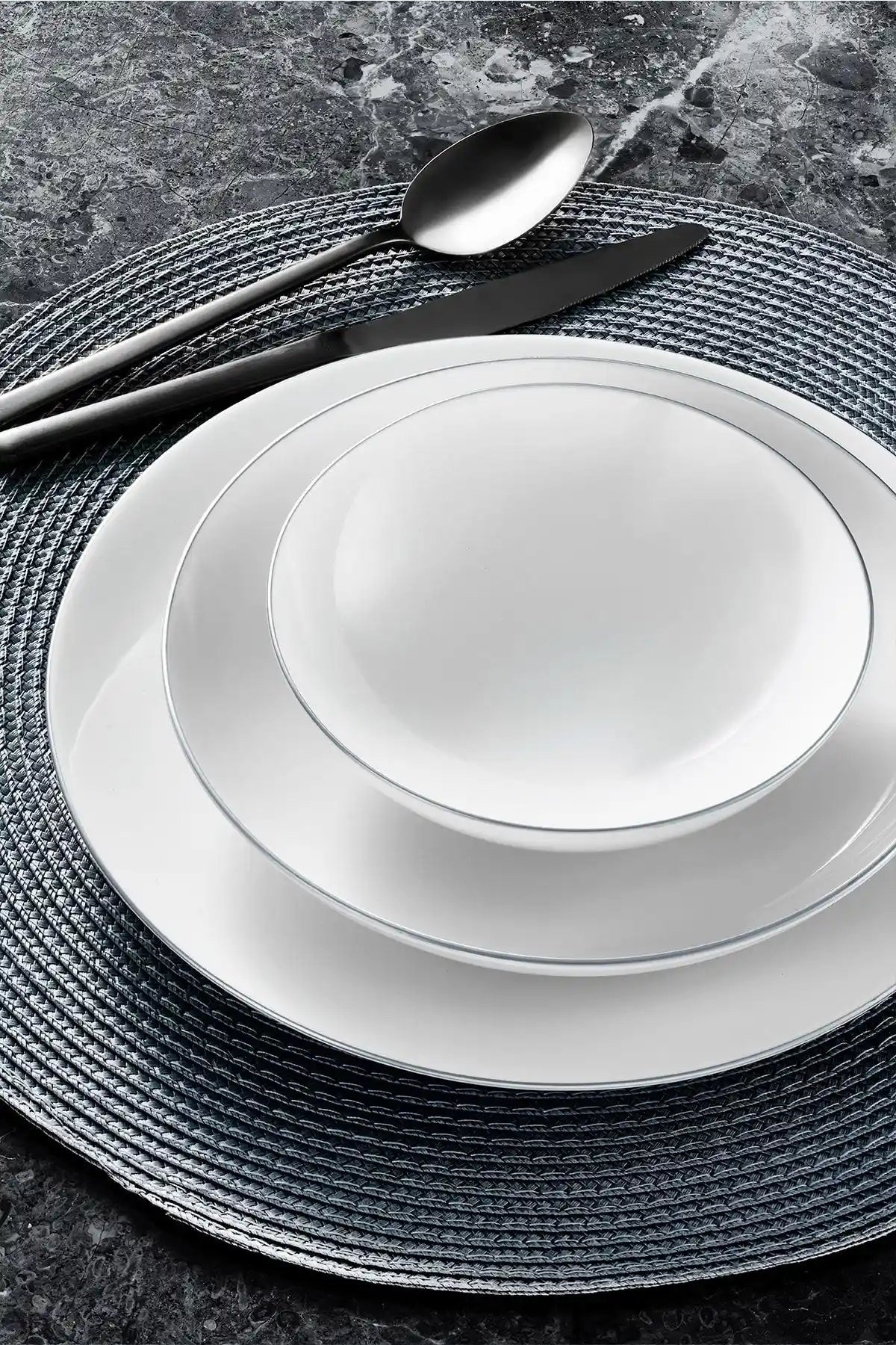 Güral Porselen Atina 18 Parça 6 Kişilik Yemek Takımı Modern ve Şık Tasarım