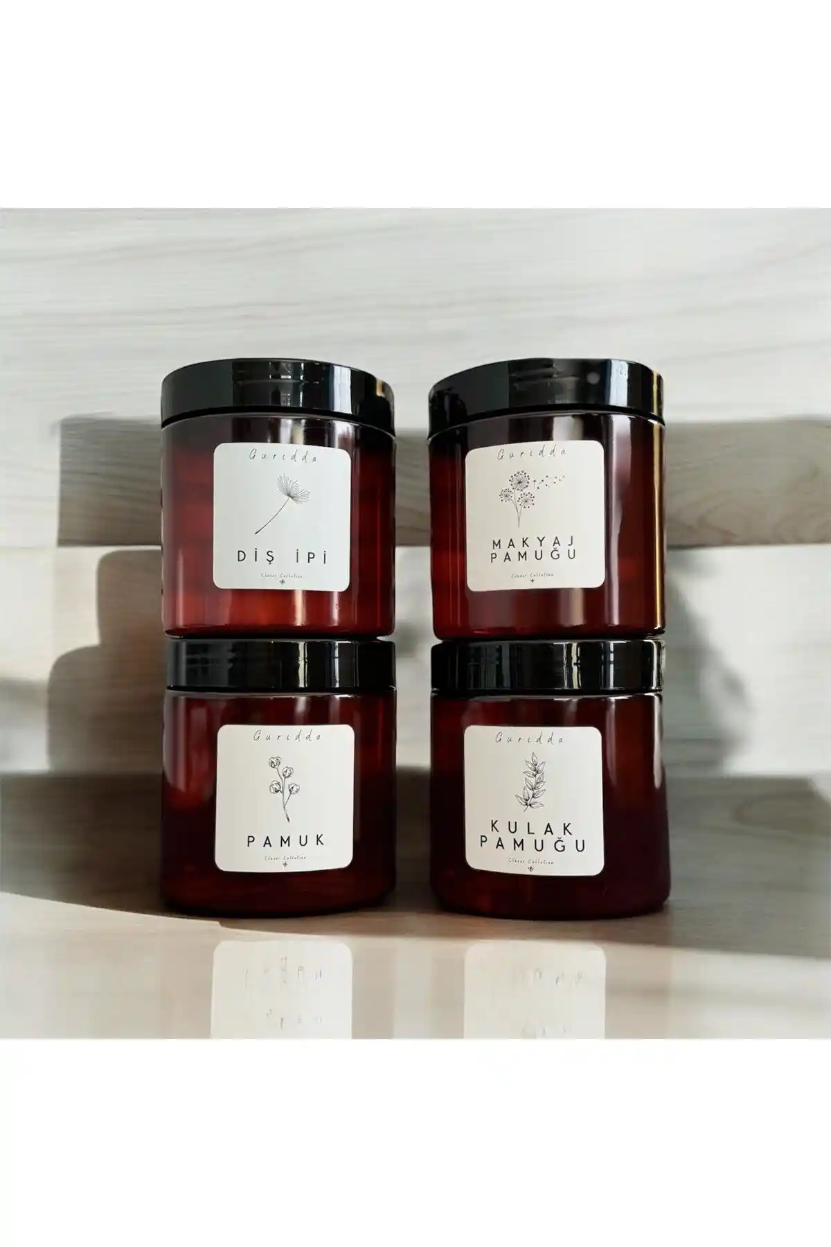 Guridda Home 4'lü Bakım Seti Şeffaf Plastik Tasarım ve Modern Estetik