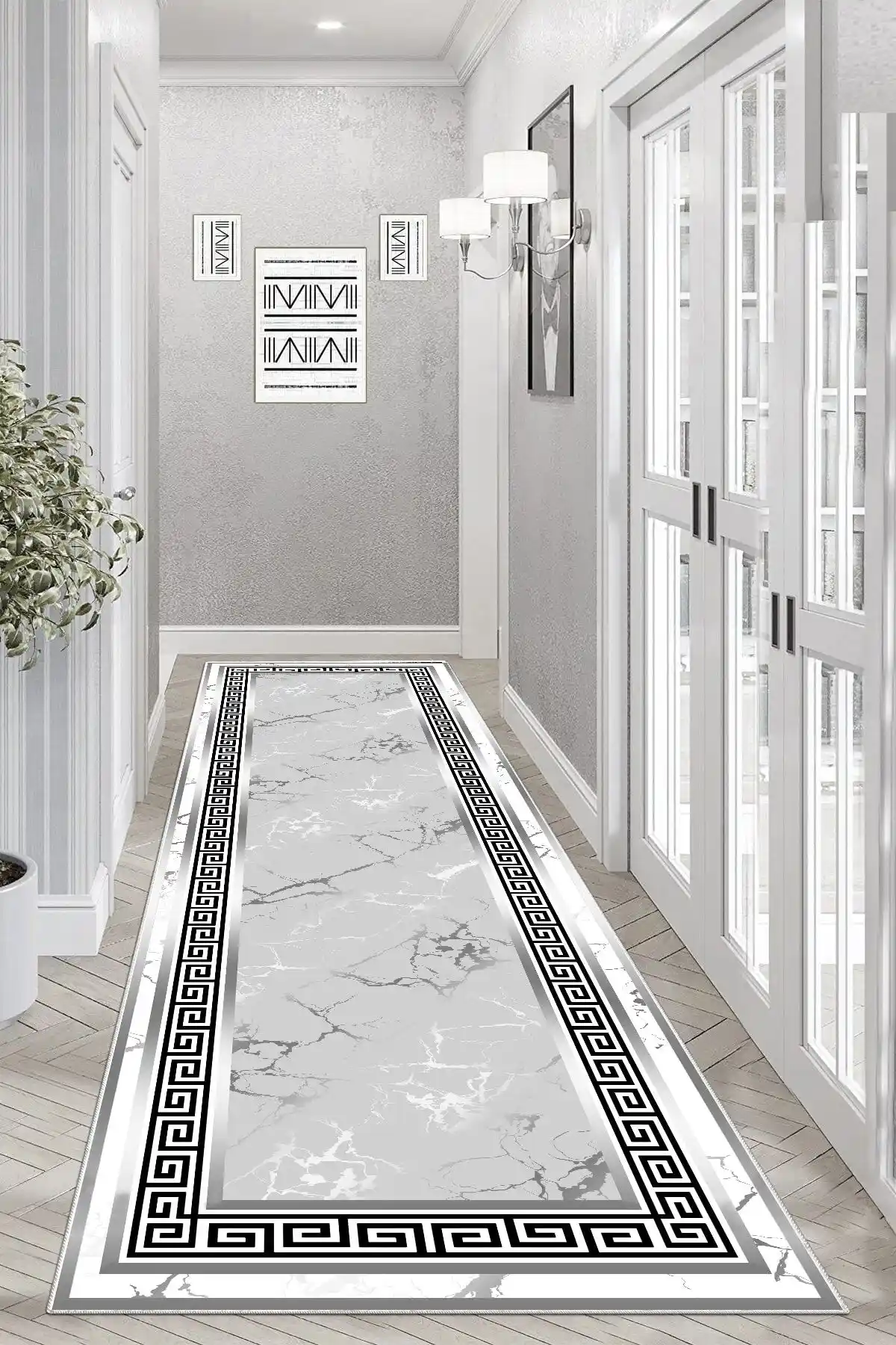 Halise Home Kaymaz Taban Yıkanabilir Dijital Baskı Mutfak Halısı