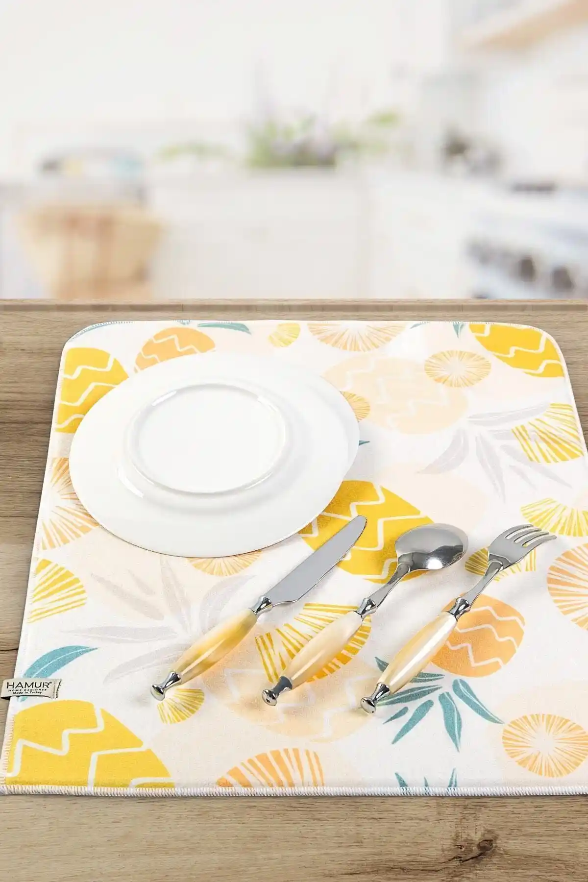 HAMUR Bulaşık Kurutma Matı 42x50 Cm – Şık ve Fonksiyonel Mutfak Aksesuarı