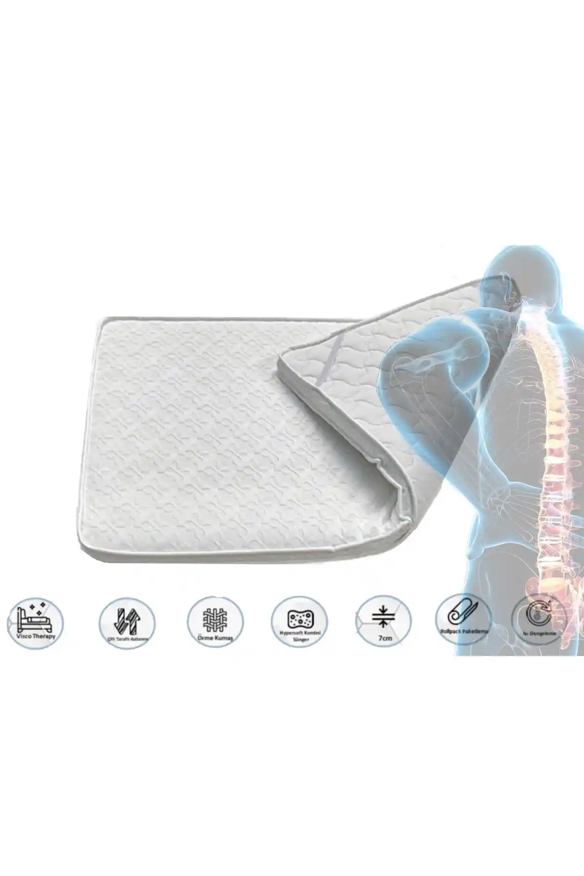 Happynights Lüx Viscotrapy Yatak Pedi: Ergonomik ve Konforlu Uyku Desteği