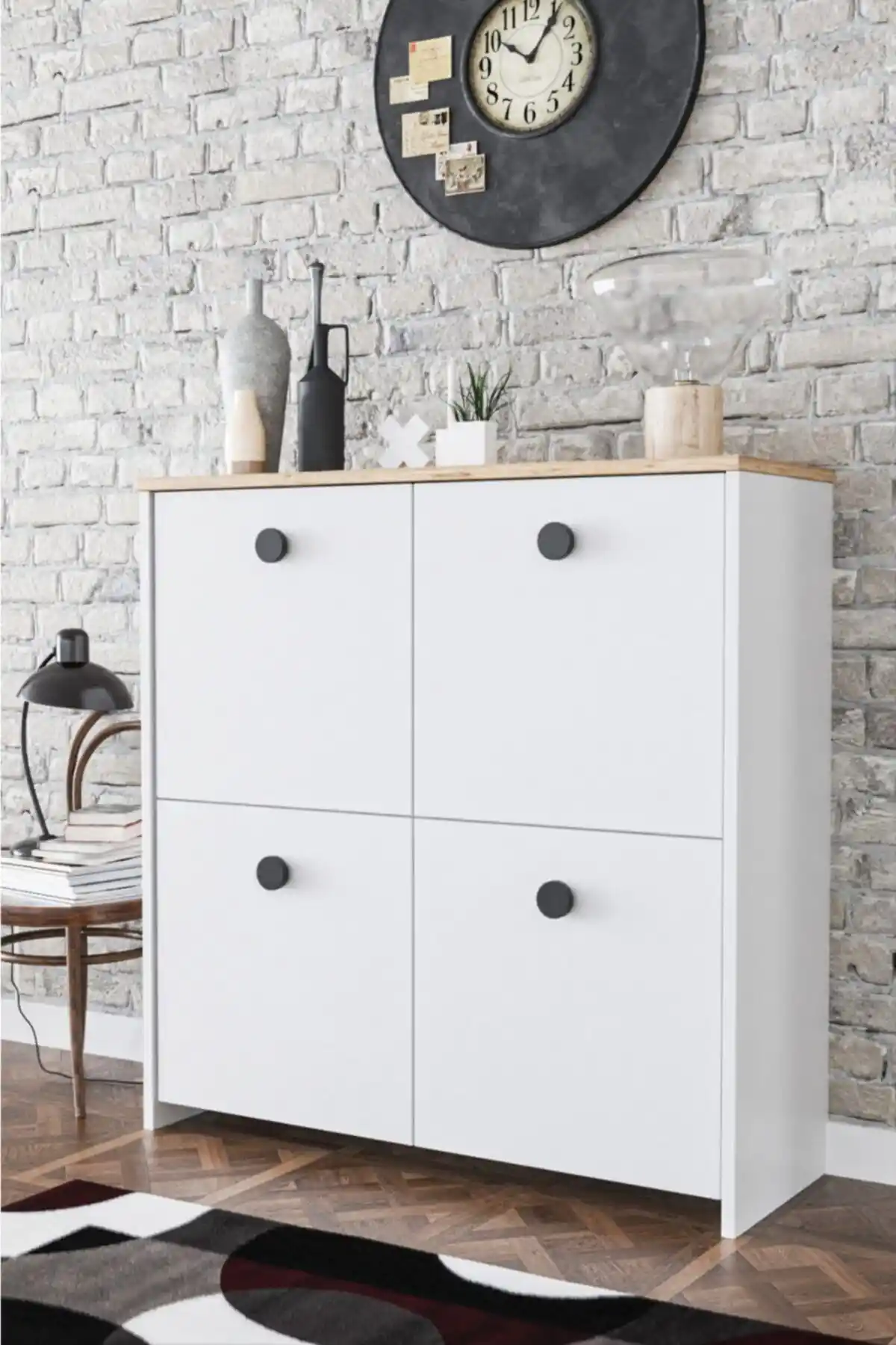 Haus Modüler 4 Kapaklı ve 4 Raflı Dekoratif Dolap Modern ve Şık Tasarım Özellikleri