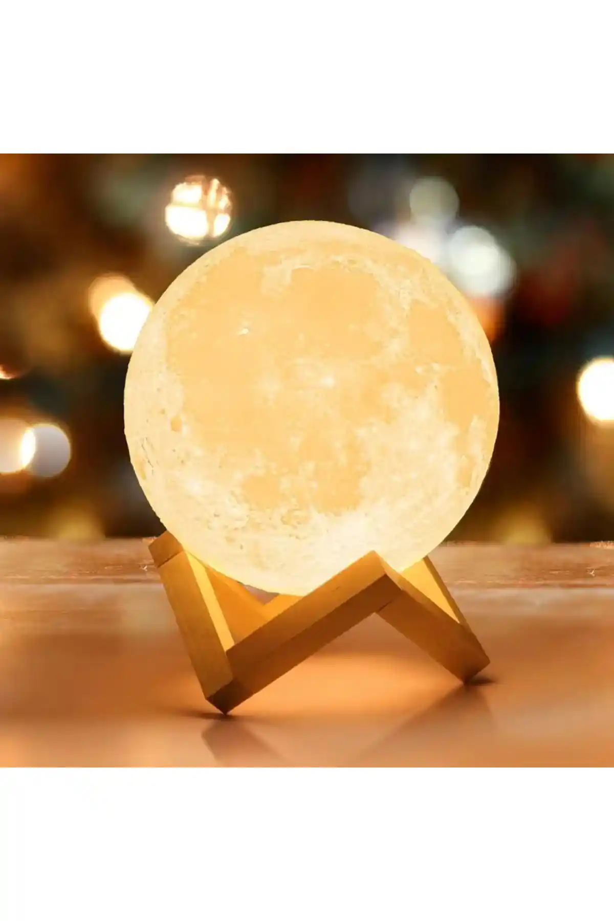 HediyeOfisi Plastik Standlı 3D Ay Gece Lambası Modern Dekorasyon İçin Uygun