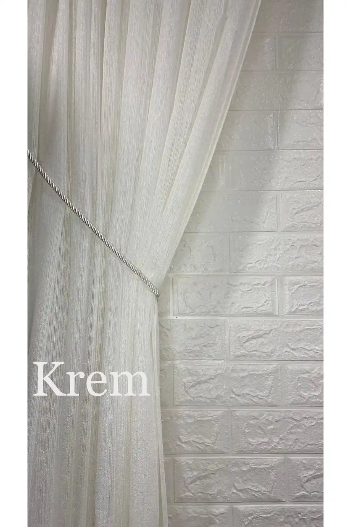 Helezoni Kruvaze Perde Tül Fon Toplama Halat Kordon Braçol 300 Cm Doğal Jüt Malzeme