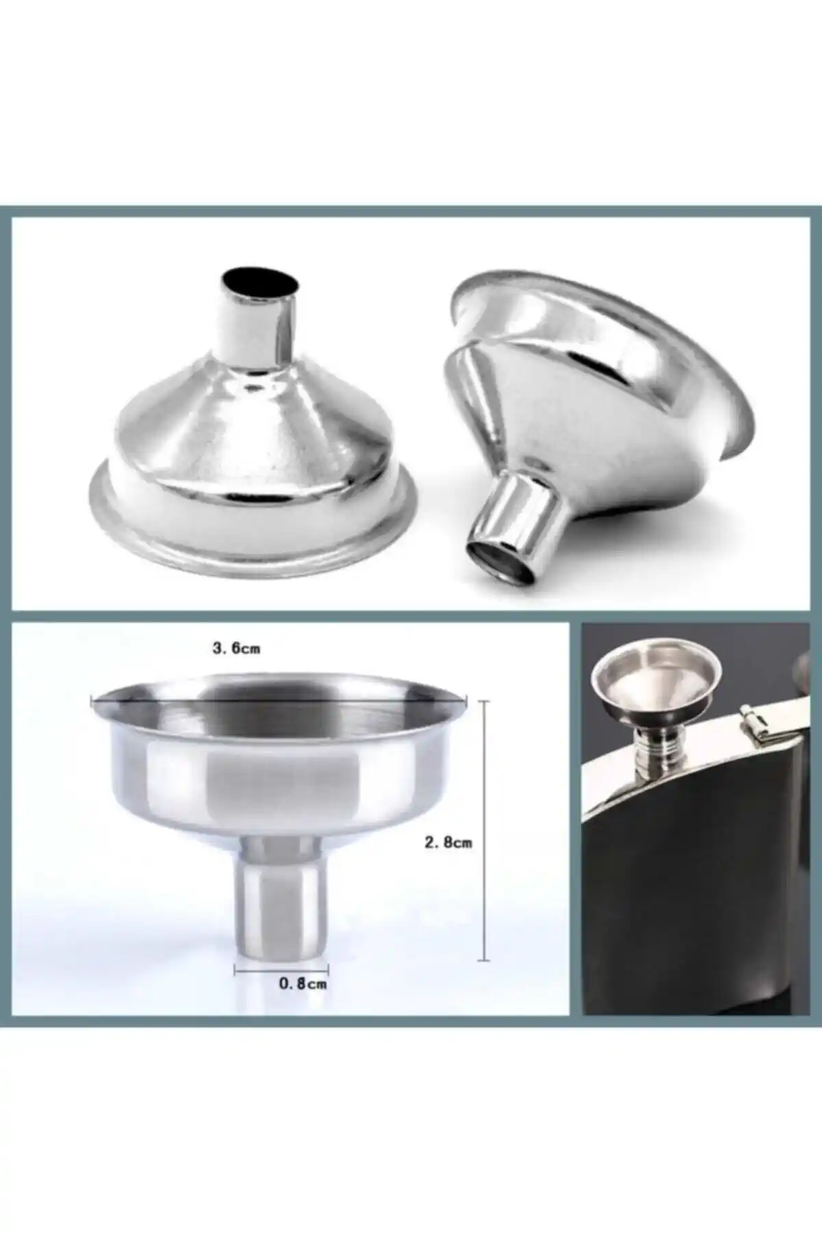 HEPBİMODA Mini Paslanmaz Çelik Huni: Dayanıklı ve Pratik Sıvı Doldurma Çözümü