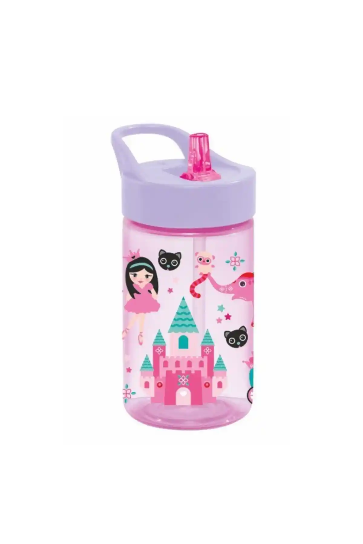 Herevin 500 cc Desenli Cam Matara Flamingo Günlük Kullanım İçin Sağlıklı ve Şık Su Şişesi