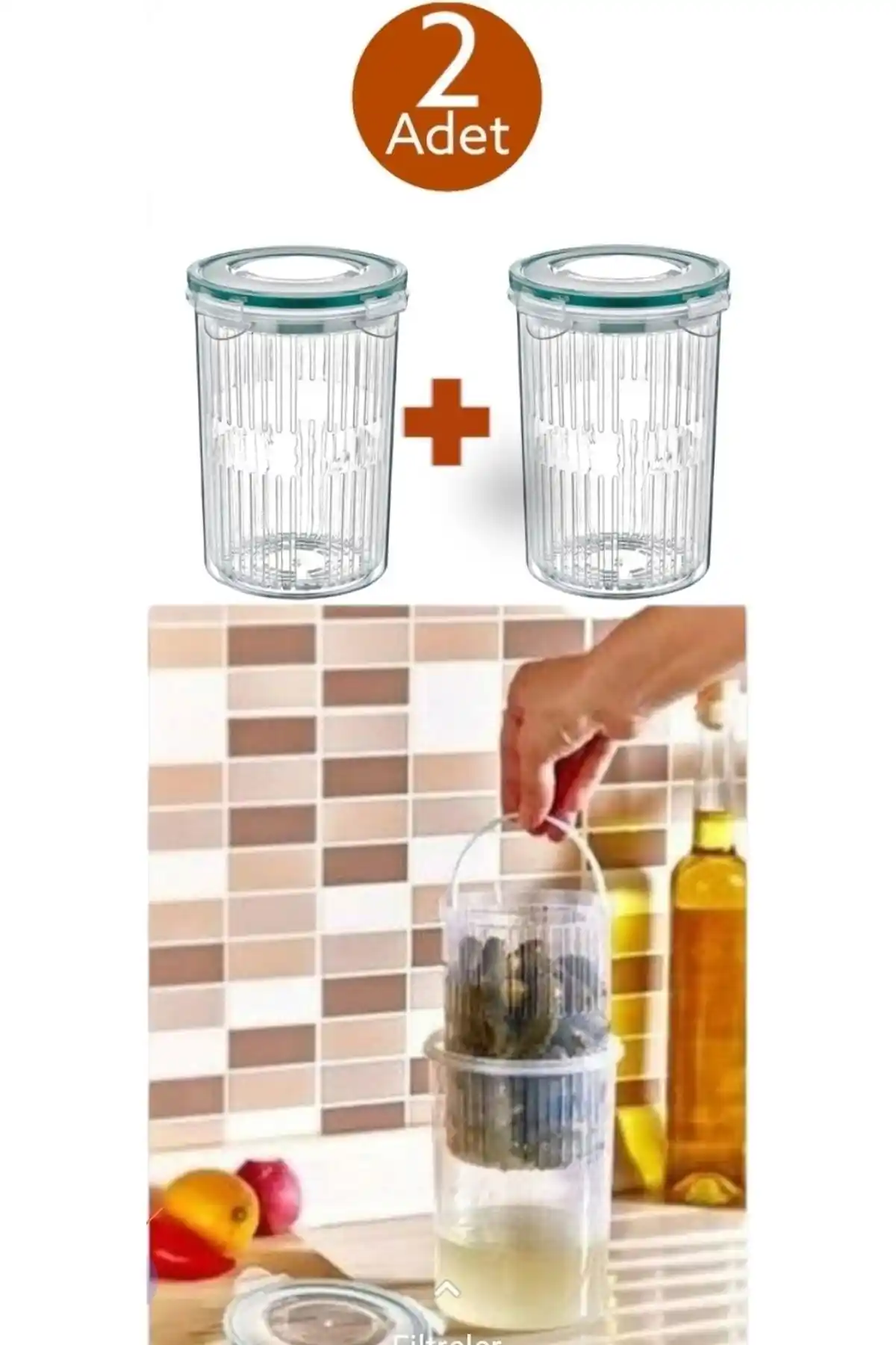 Herza House Zeytinlik 2'li Set: Dayanıklı ve Pratik Mutfak Saklama Çözümü