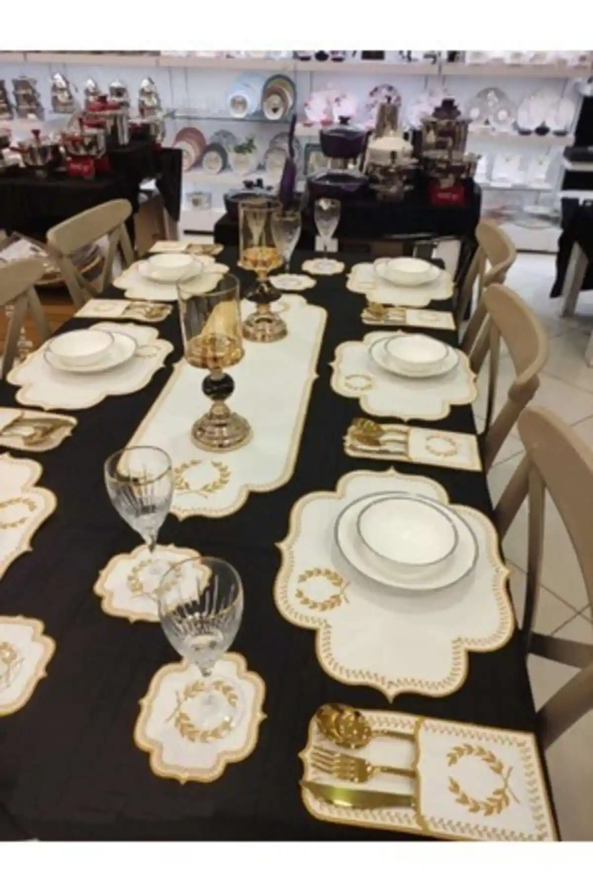 HİFA 19 Parça Amerikan Servis ve Runner Seti Beyaz Estetik ve Dayanıklı Tasarım