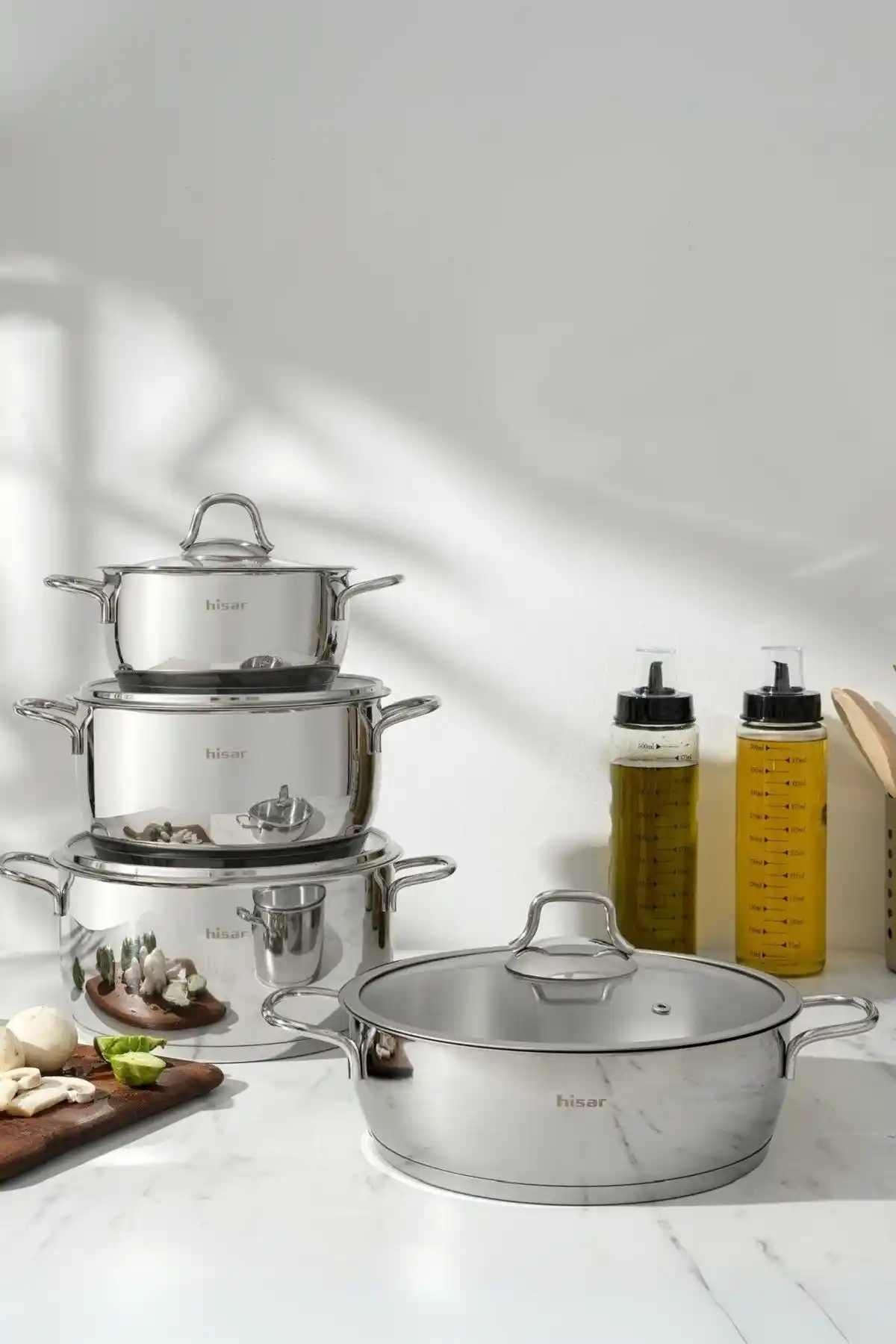 Hisar Teos İndüksiyon Tabanlı 8 Parça Çelik Tencere Seti: Dayanıklı ve Çok Yönlü Mutfak Gereçleri