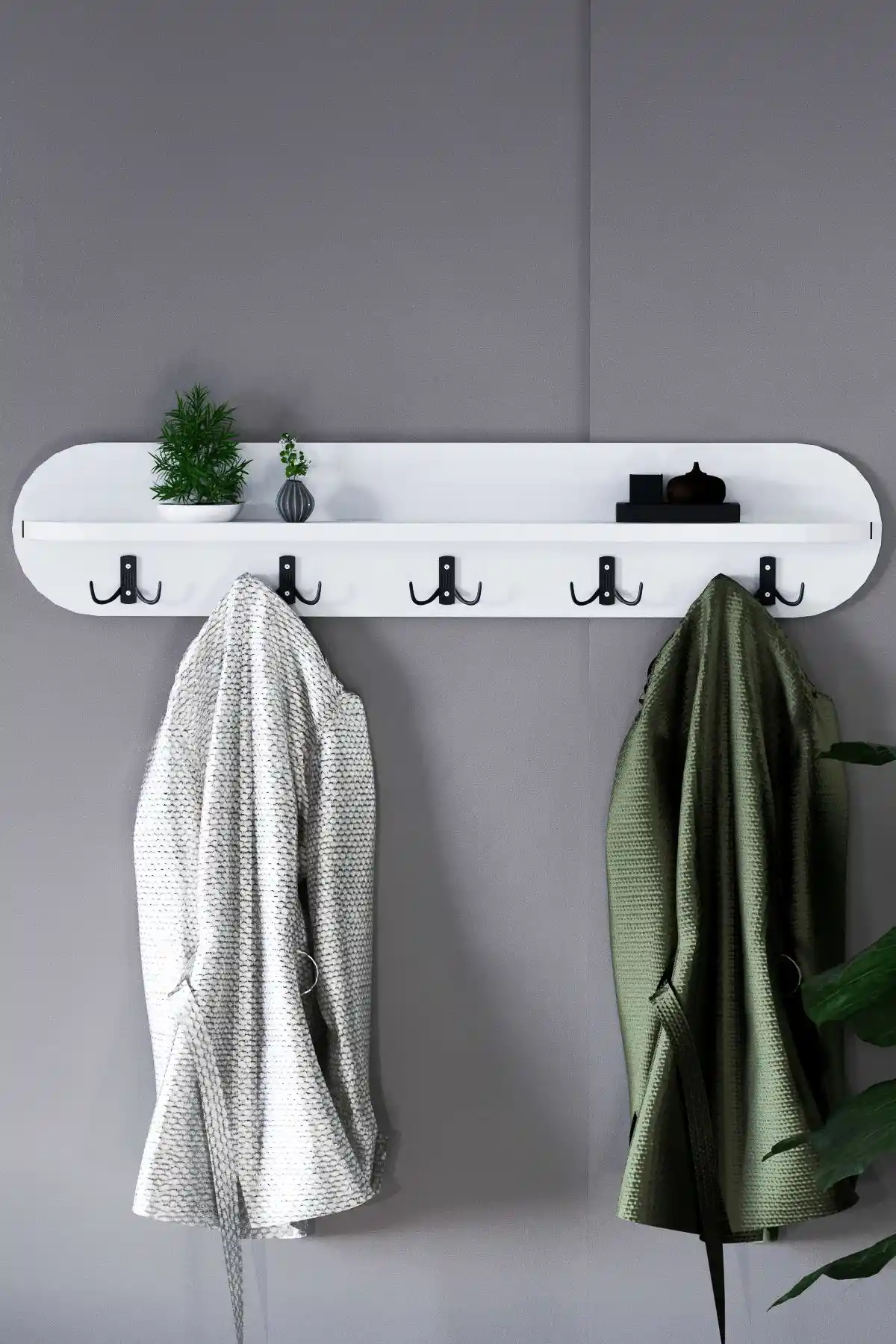 HMC Decor Beyaz Duvar Elbise Askılığı 90 cm Şık ve Dayanıklı Tasarım