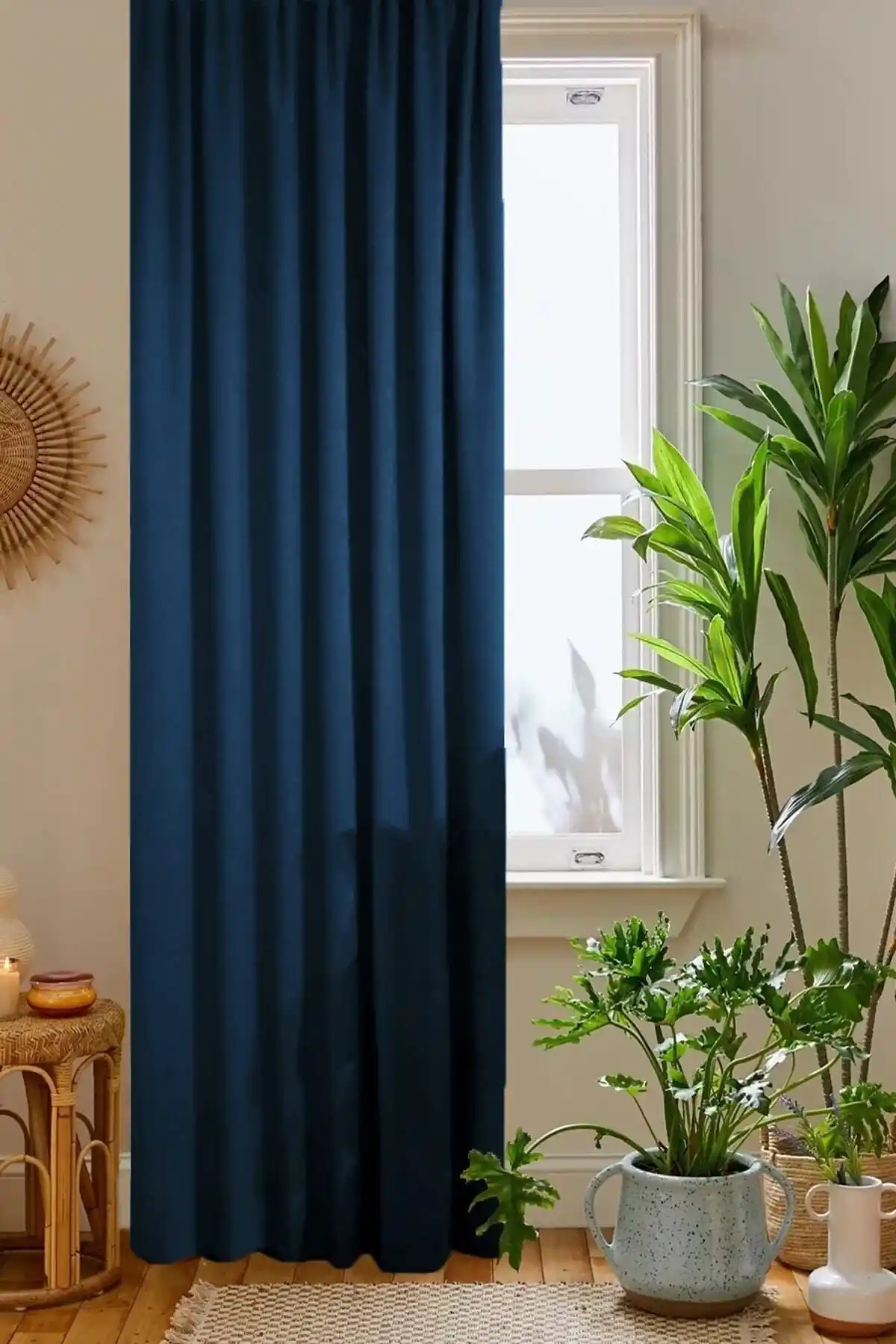 Home Color Lacivert Kadife Dokulu Fon Perde: Modern ve Şık Ev Dekorasyonu İçin Uygun