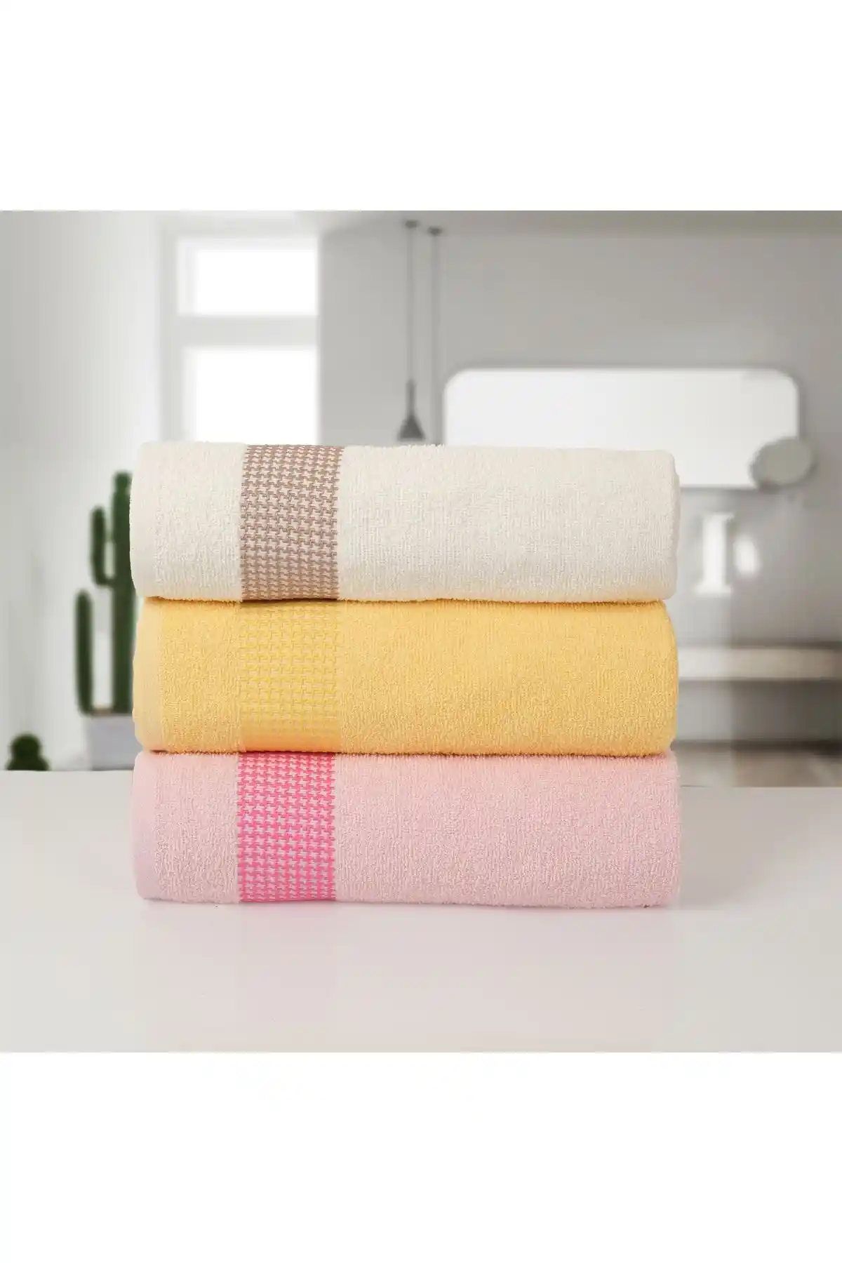 Home Mod 3 Adet 70x140 Büyük Boy Pamuklu Banyo Havlusu Seti Güçlü ve Şık Tasarım