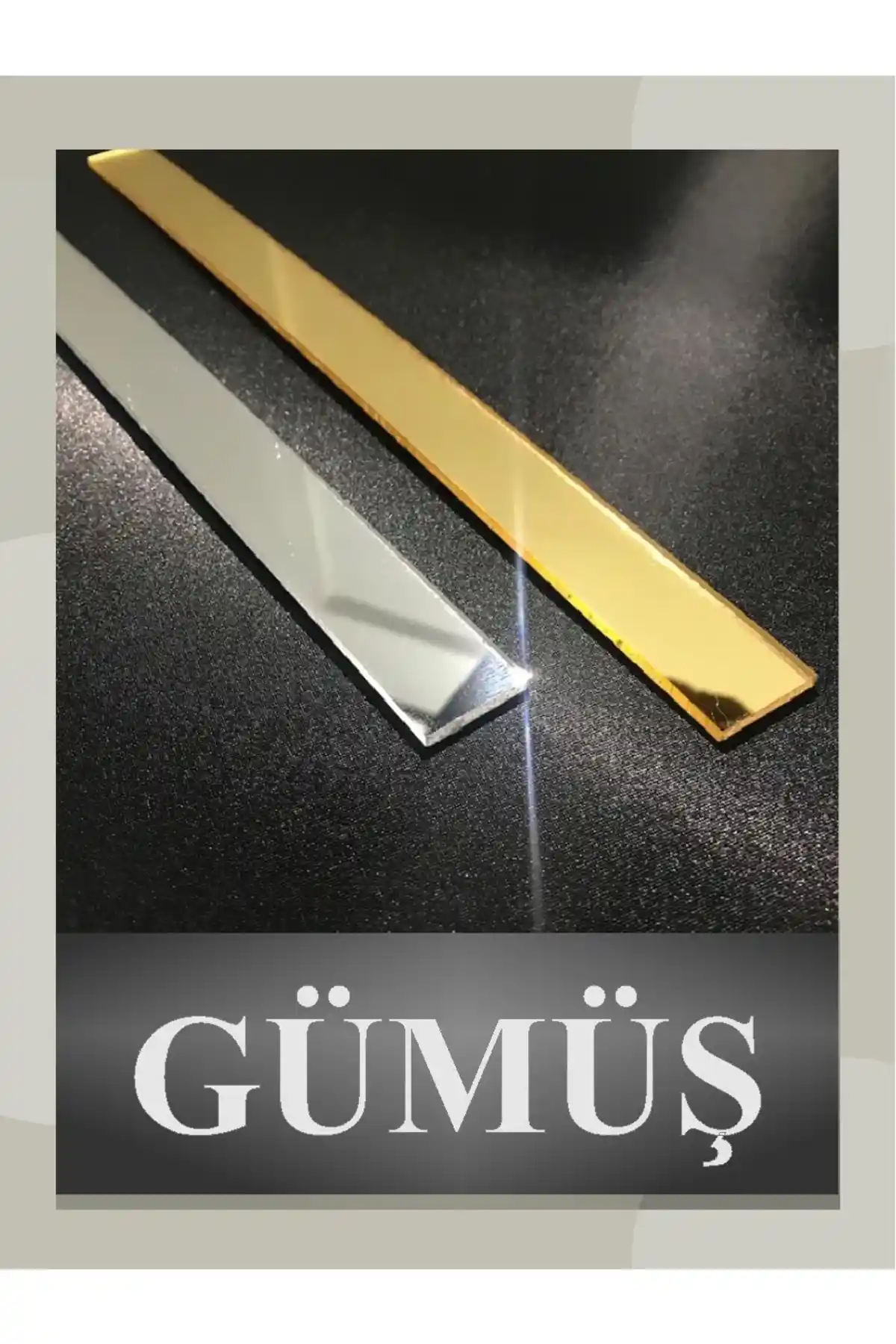 HomeJamin Dekoratif Gümüş Pleksi Ayna Şeritleri Modern ve Şık İç Mekân Dekorasyonu