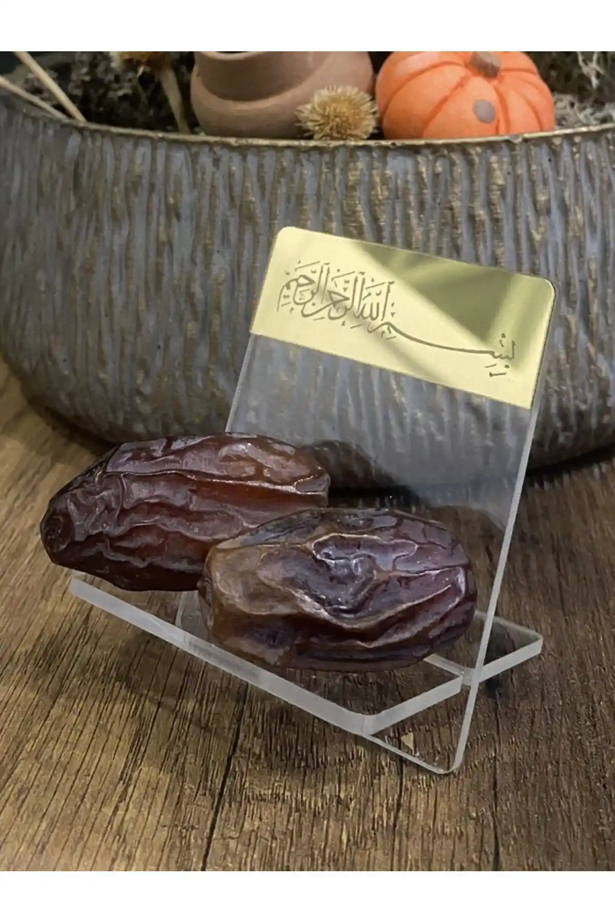 HomeJamin Hurmalık 6 Adet Altın Renkli Akrilik Hurma Lokum Tabakları Modern Ramazan Süslemesi