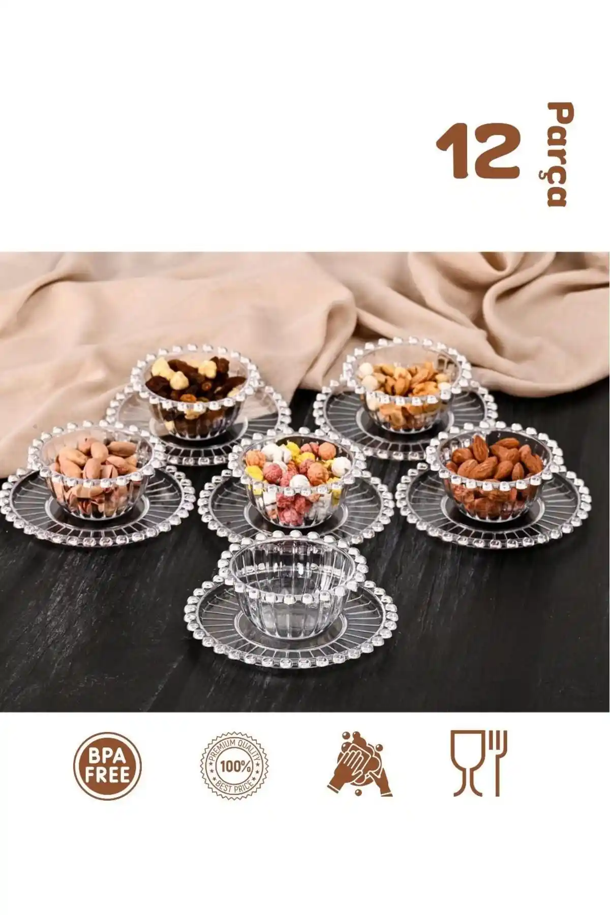 HOMENIVA 12 Parça Pleksi Kahvaltı Takımı Modern ve Dayanıklı Tasarım