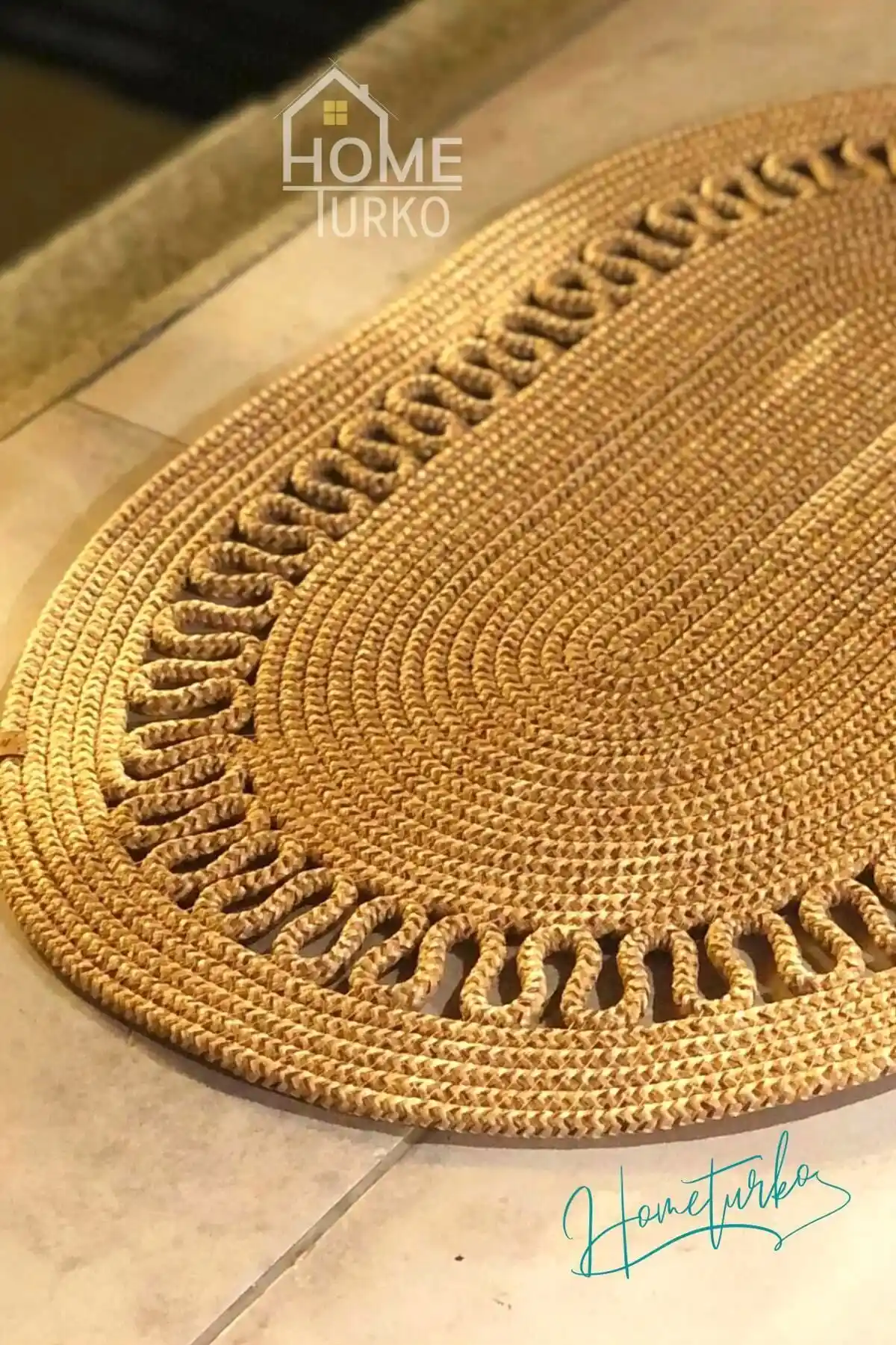 HomeTurko Jüt Kapı Önü Paspası: Şık ve Dayanıklı Çok Amaçlı Ev Dekorasyonu Ürünü