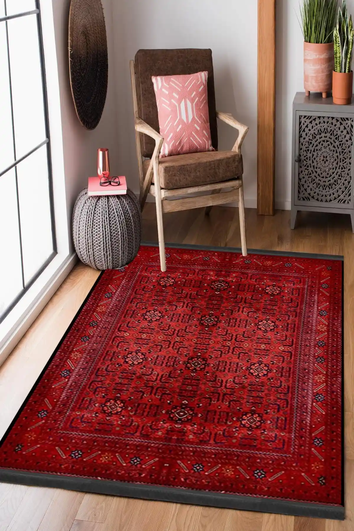 Homier Westa Kalitesi Yıkanabilir Kaymaz Taban Kilim ve Yolluk - Modern Dekorasyon İçin Uygun