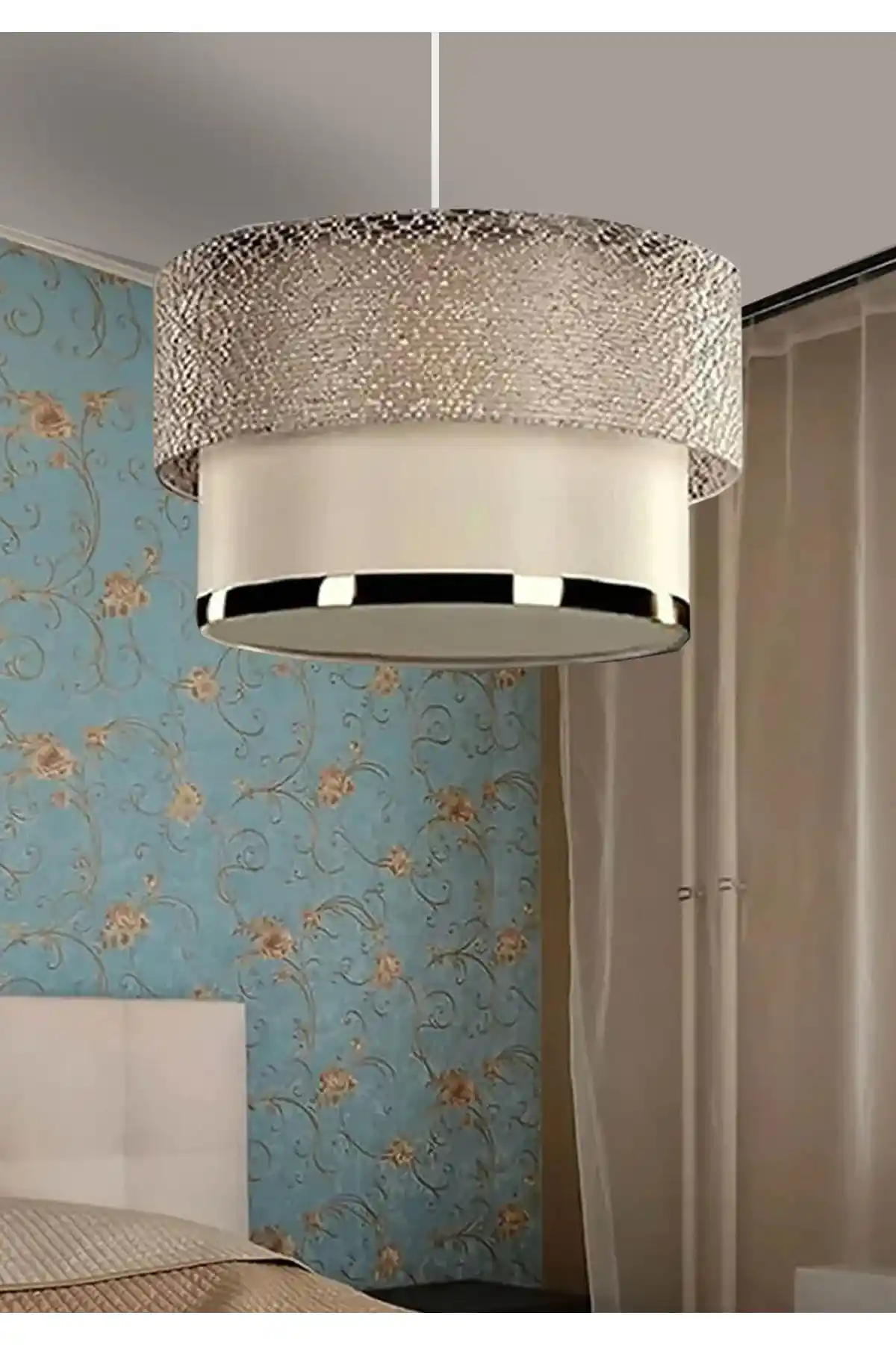 HOMİNG Pasta Şampanya Gold Detaylı Sarkıt Avize Modern İç Mekan Dekorasyonu İçin Uygun