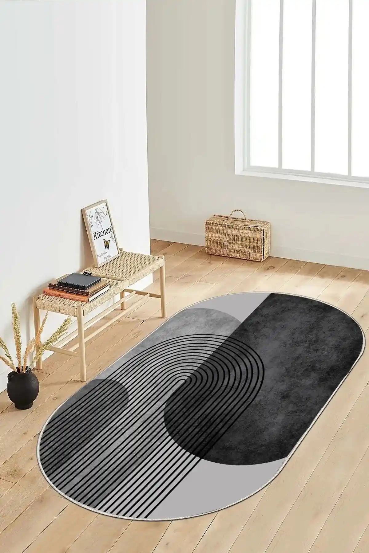 Hülya Home Kesme Halı Modern Dijital Baskılı Kaymaz Tabanlı Çok Amaçlı Kullanım Halısı