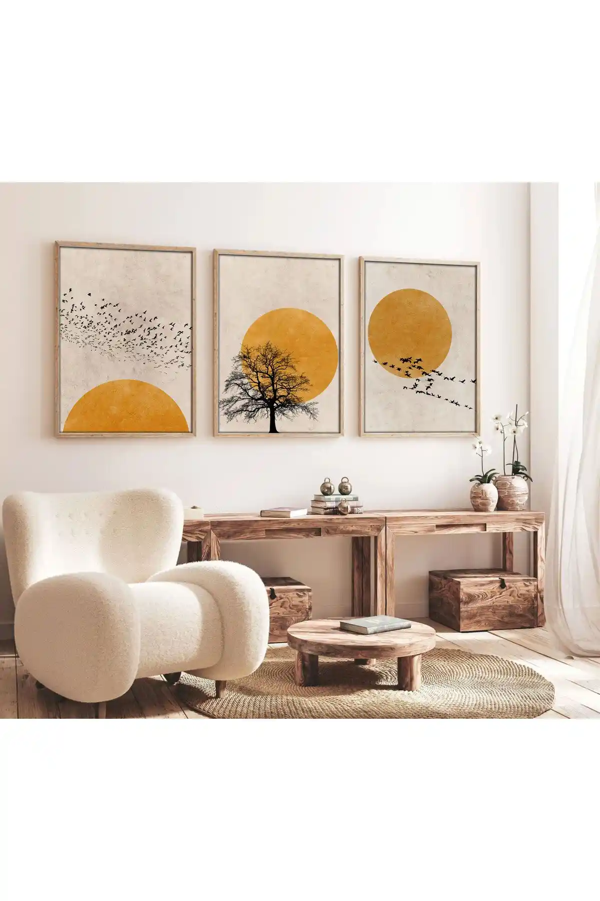 İç Mekan Dekorasyonunda Ahşap Çerçeveli Güneş Kuş ve Minimalist Tablo Karşılaştırması