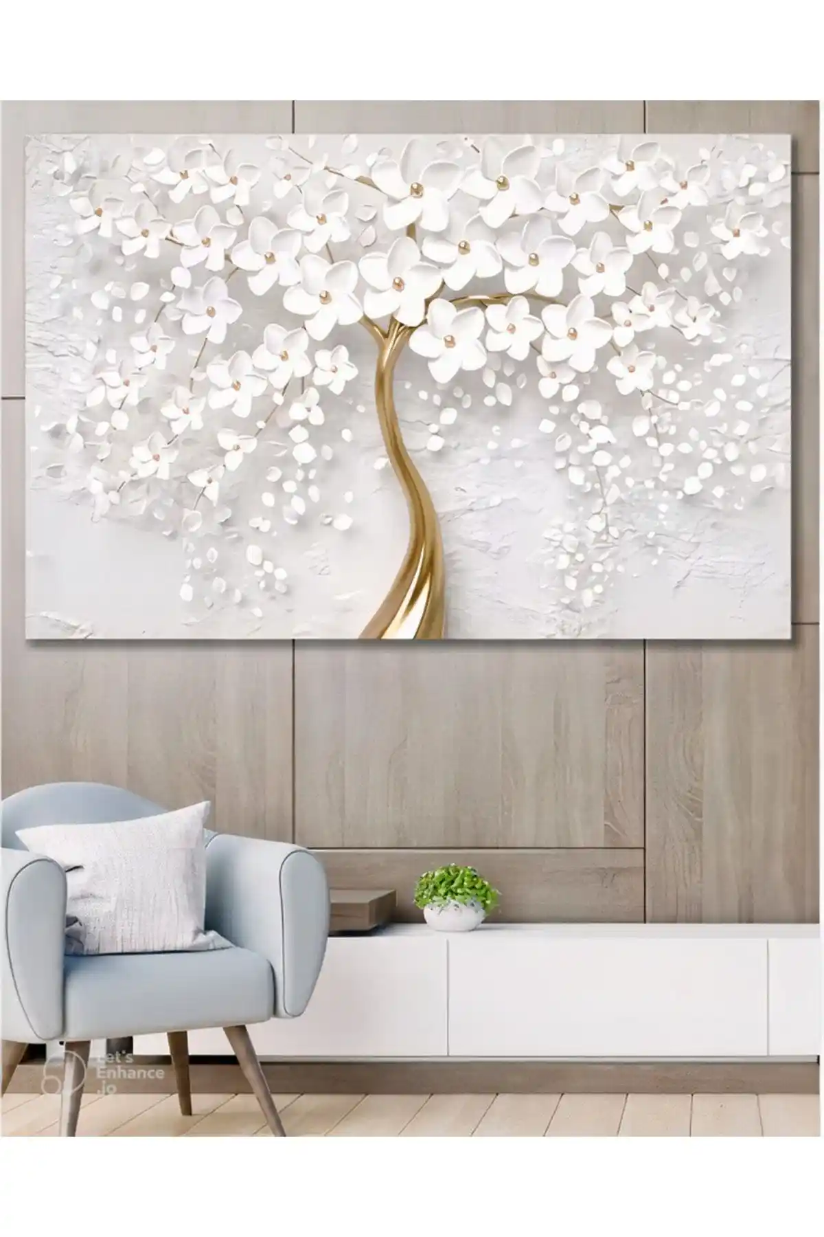 İki Farklı Kanvas Tabloyu Karşılaştırıyoruz: Gold Inci Ağaç ve Çiçek Gülen Tasarımları