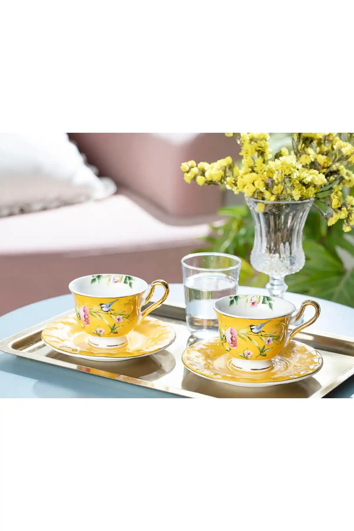 İngiliz Evi Vanilla Bone China 2'li Kahve Fincan Takımı Şık ve Fonksiyonel Tasarım