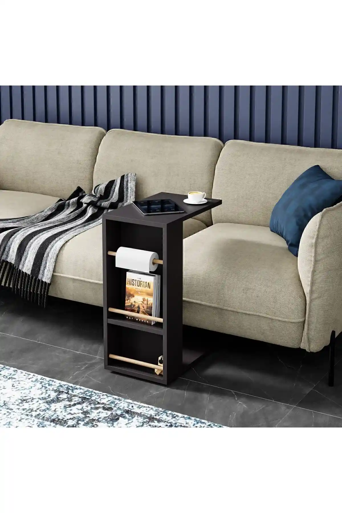 interGO Antrasit Gri Tekerlekli Yan Sehpa: Modern ve Çok Yönlü Tasarım Çözümleri