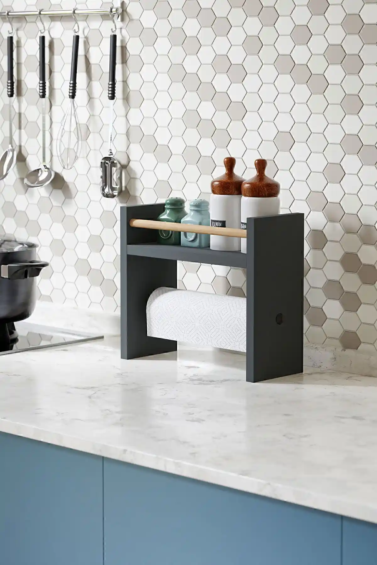 interGO Rulo Havlu Takılabilir Baharatlık Standı Modern ve Fonksiyonel Mutfak Dekorasyonu İçin