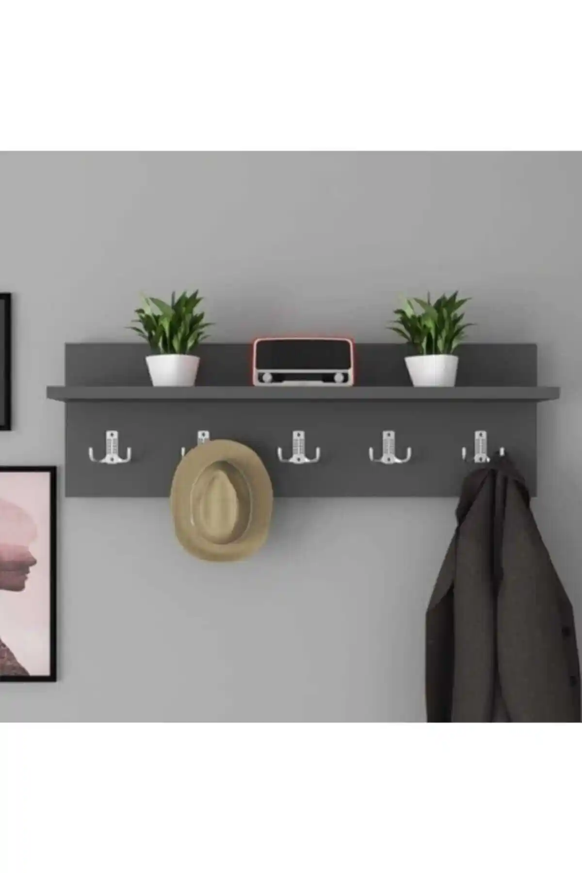 İsabet Antrasit Modern Duvar Askısı Portmanto: Şık ve Fonksiyonel Tasarım Özellikleri