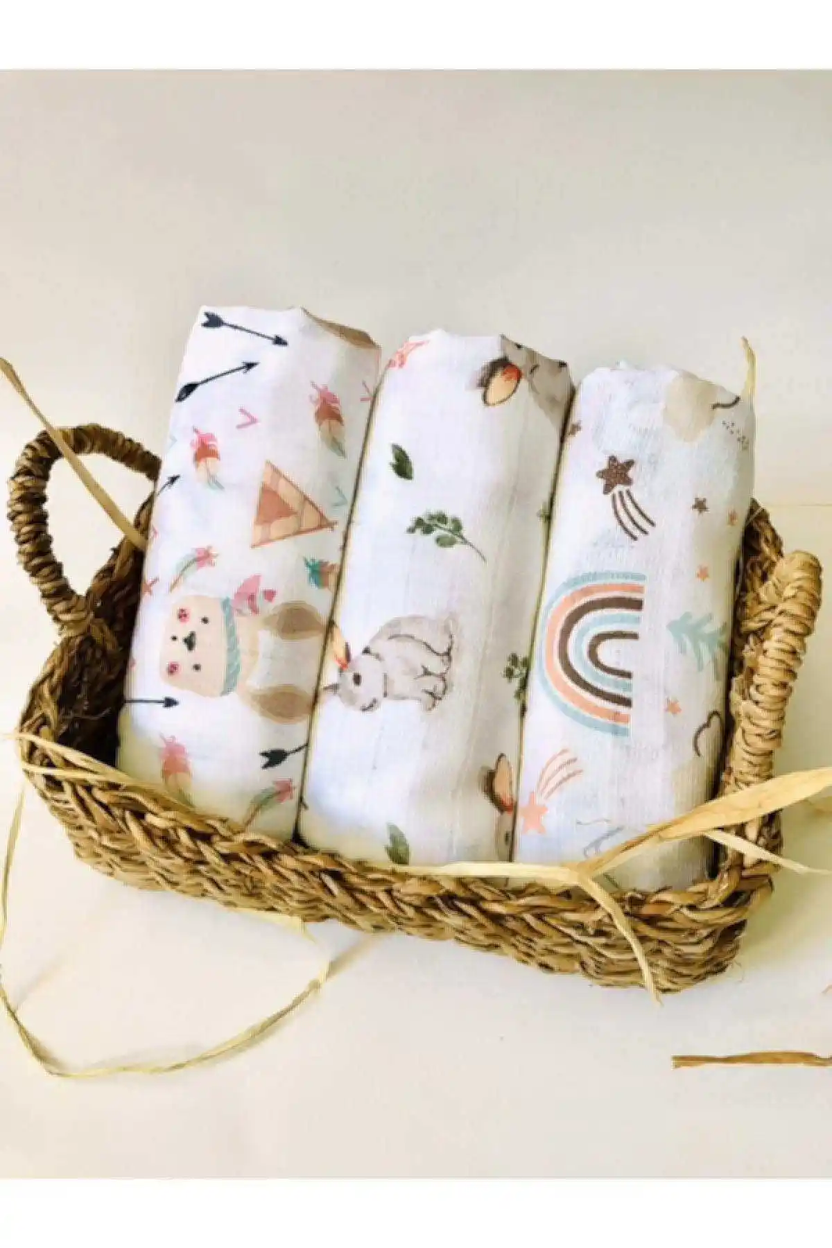 JUNİPERUS Çok Amaçlı Müslin Bezi Battaniye 3'lü Set Bebekler İçin Güvenilir ve Sağlıklı Seçenek