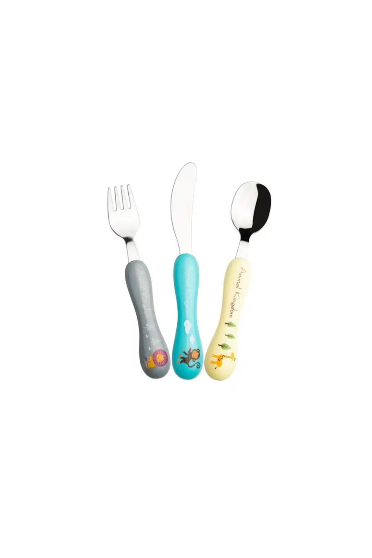 Karaca Animal Kingdom 3 Parça Çocuk Çatal Kaşık Bıçak Seti Sade ve Dayanıklı Tasarım