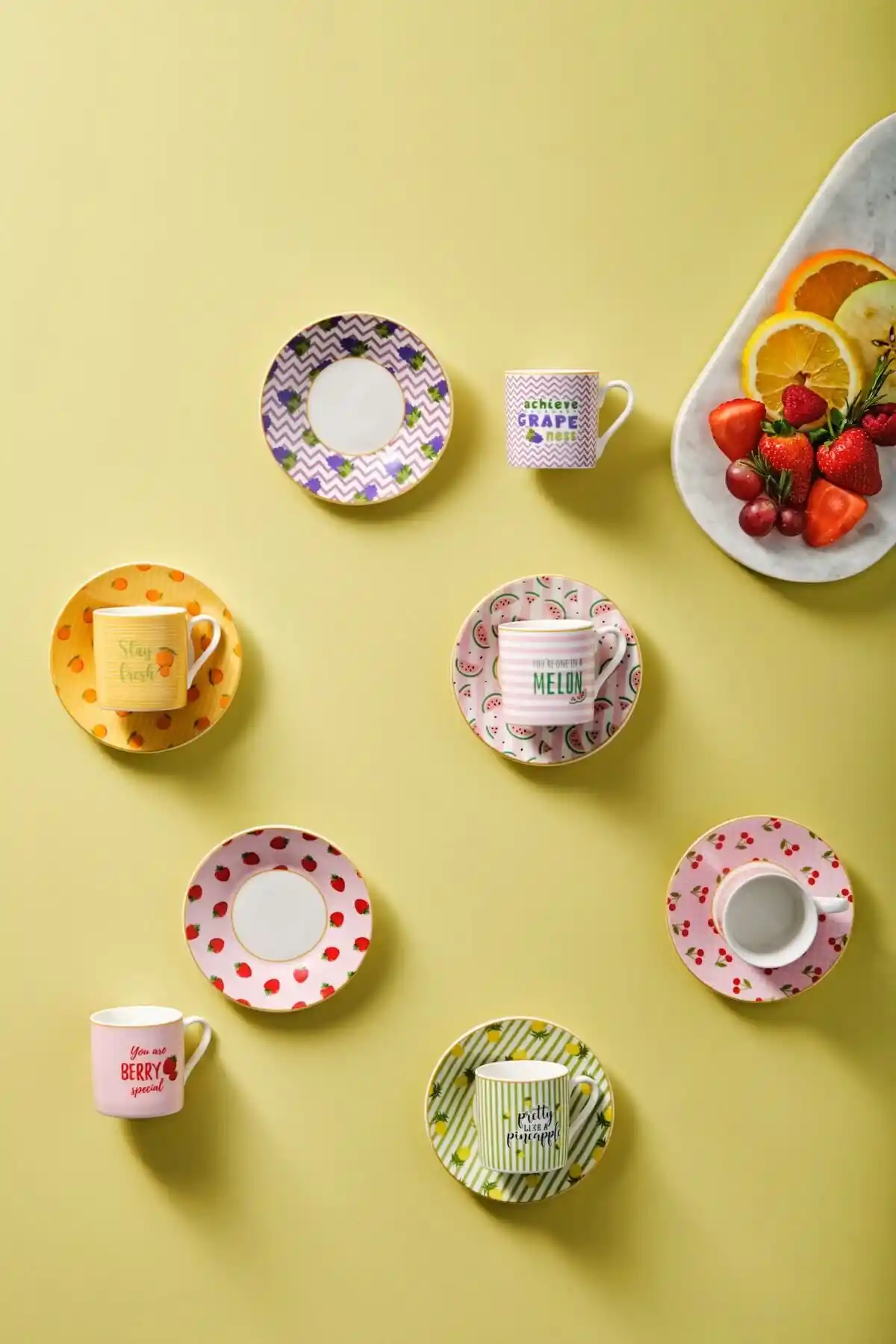 Karaca Fruitee 6 Kişilik Kahve Fincan Takımı Şık ve Dayanıklı Bone China Tasarımı