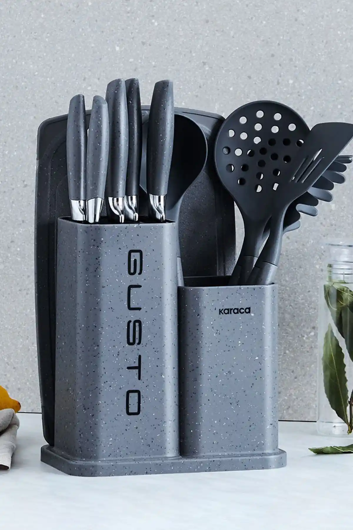 Karaca Gusto Gri 12 Parça Mutfak Bıçak ve Servis Seti Kaliteli ve Şık Tasarım