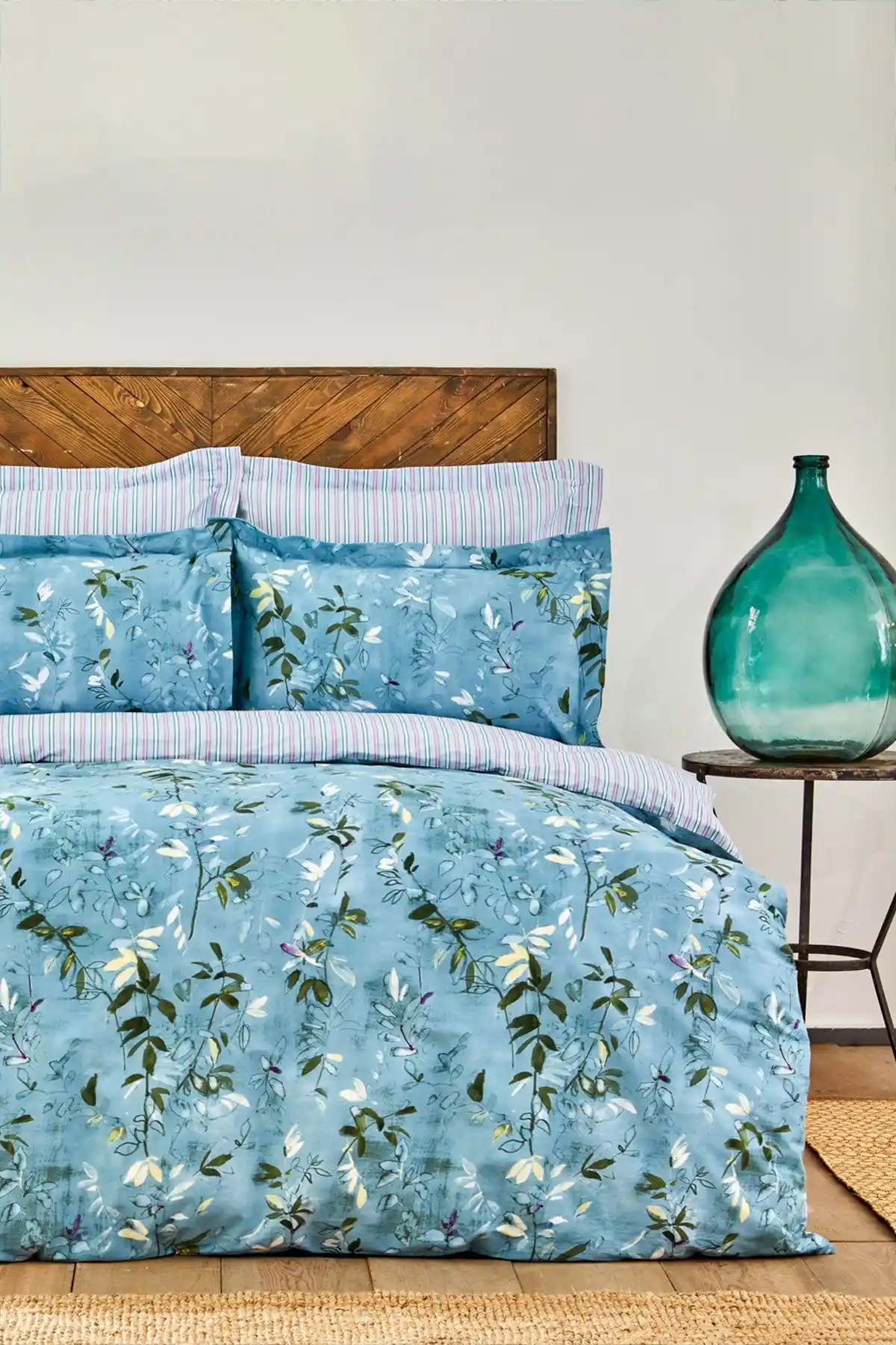 Karaca Home Orville Mavi %100 Pamuk Çift Kişilik Nevresim Takımı ve Özellikleri