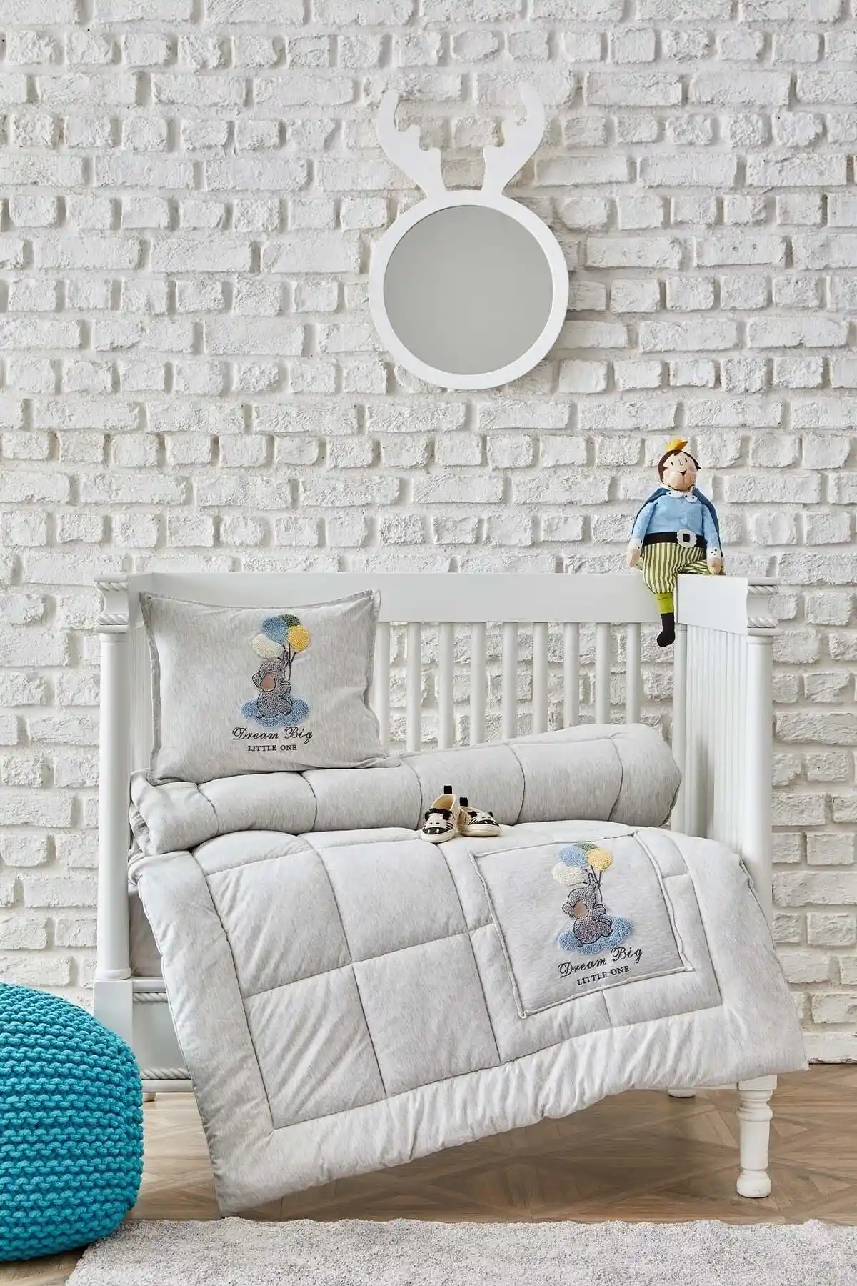 Karaca Home Softy Dream Big Açık Gri Bebek Uyku Seti Konfor ve Güvenlik İçin Uygun