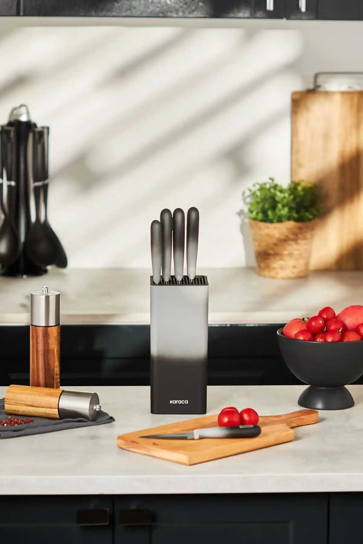 Karaca Moonlight Square 6 Parça Paslanmaz Çelik Bıçak Seti Profesyonel Mutfak Kullanımı İçin