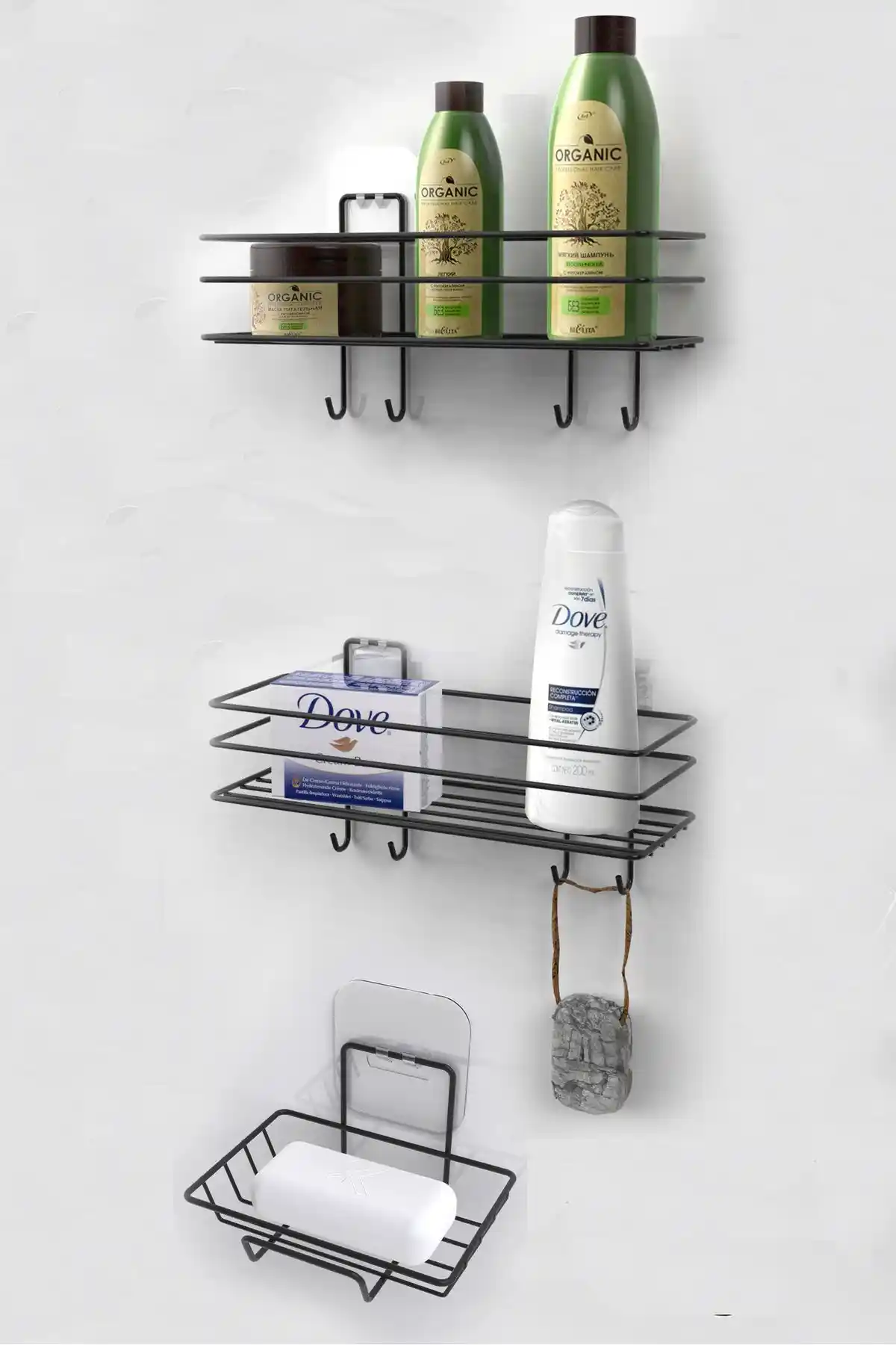 KARTEYA 3'lü Banyo Seti Modern ve Dayanıklı Paslanmaz Metal Tasarımıyla