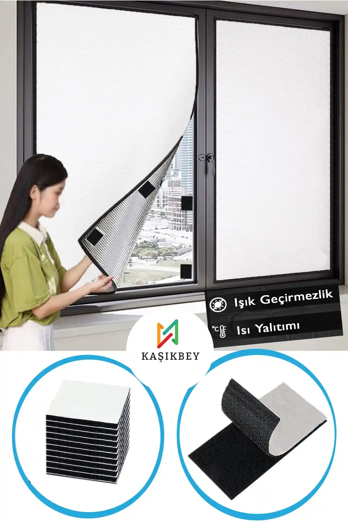 KAŞIKBEY Düz Gümüş Gri Işık Isı Geçirmez Güneşlik Perde Modern ve Sürdürülebilir Tasarım