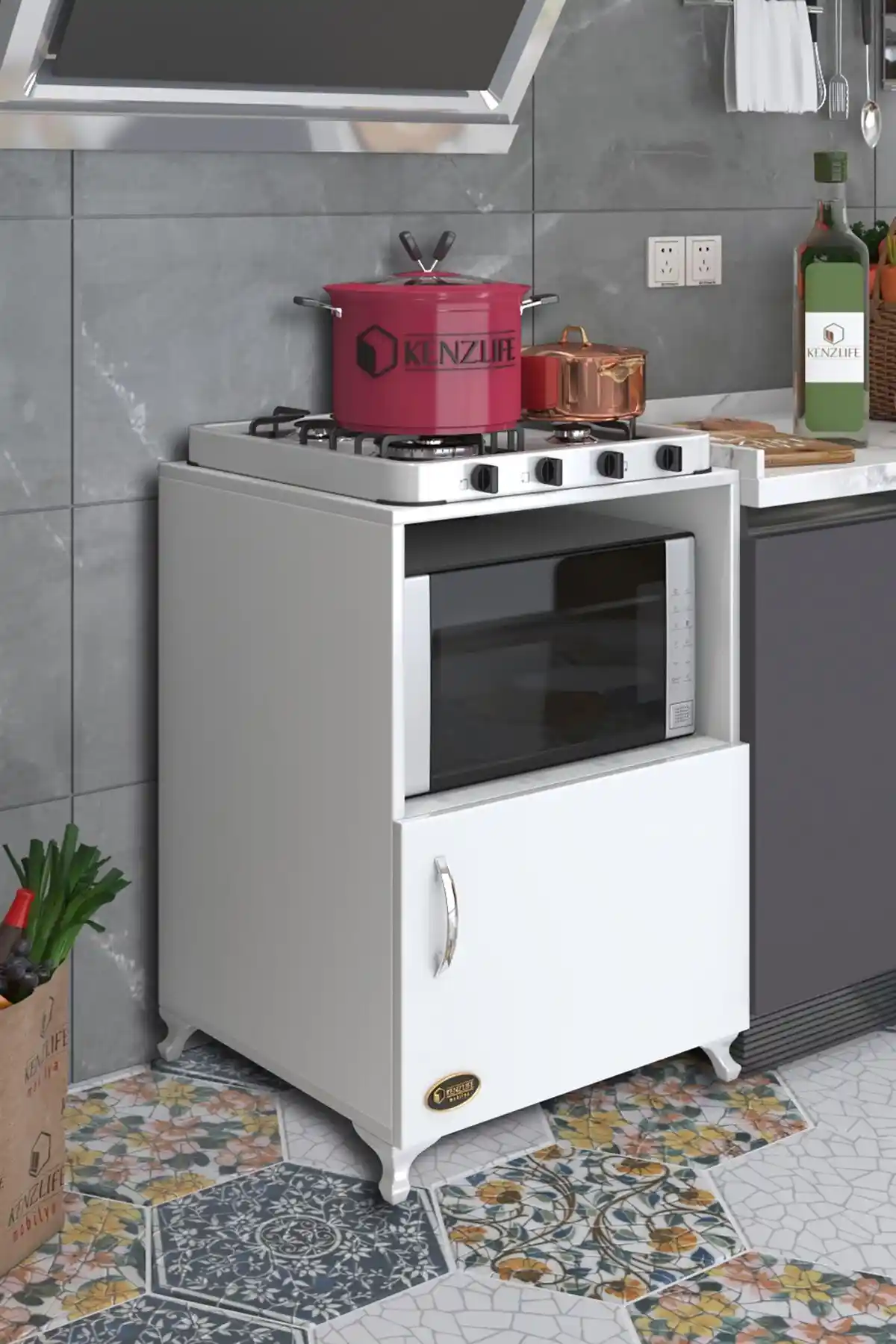 Kenzlife Ocak Dolabı Revbahar Byz: Modern ve Retro Tarzda Şık Mutfak Çözümü