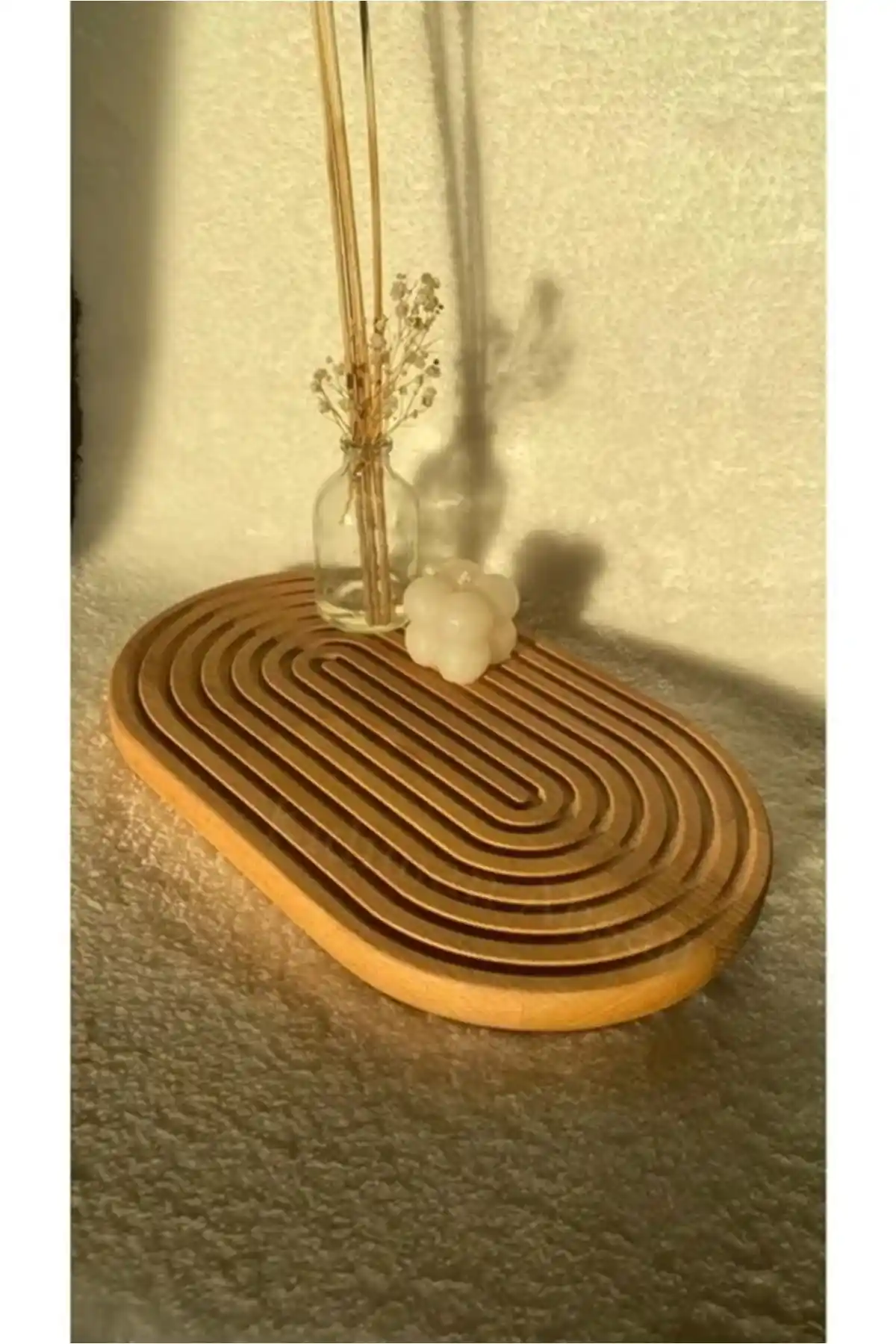 KEUKENWOOD Ahşap Oymalı Oval Sunum Tepsisi Dekoratif ve Dayanıklı Tasarım