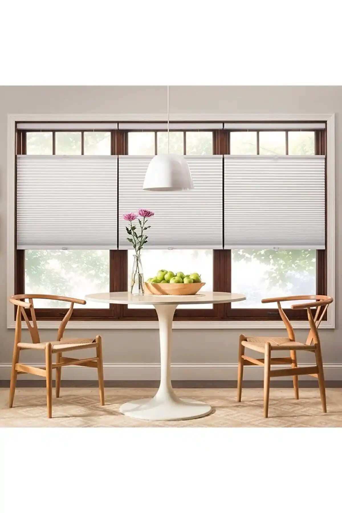 Kidmex Mavi Gri Plise Katlanır Cam Balkon Perdesi: Modern ve Şık Çözüm