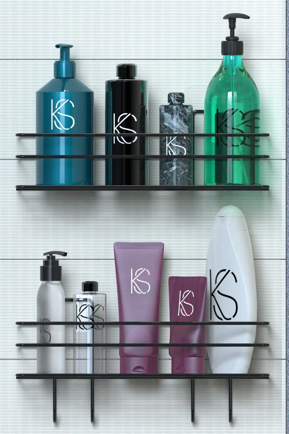 KILINÇ STORE 2'li Metal Banyo Düzenleyici Şampuanlık Modern ve Kolay Montajlı Tasarım