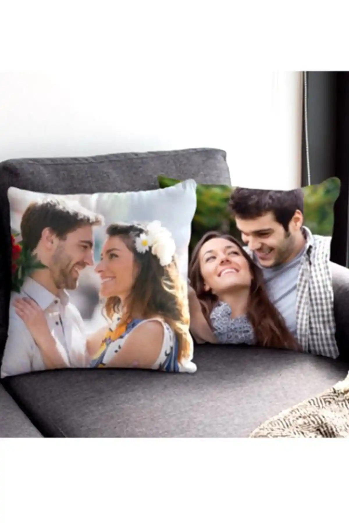 Kişiye Özel Resimli Yastık 30x30 Cm Çift Taraflı Pamuk Saten Tasarım