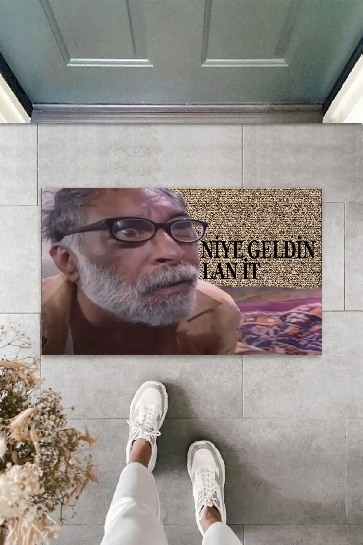 Kişiye Özel Tasarıma Sahip Modern Polyester Kapı Önü Paspası (70x45 cm)