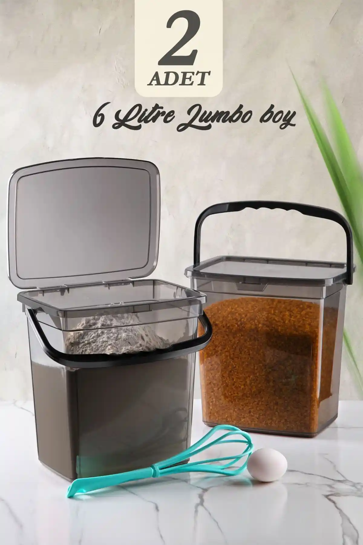 Kitchen Life Mega Boy Kare Un Bakliyat Kabı Geniş Kapasiteli Dayanıklı Saklama Çözümleri