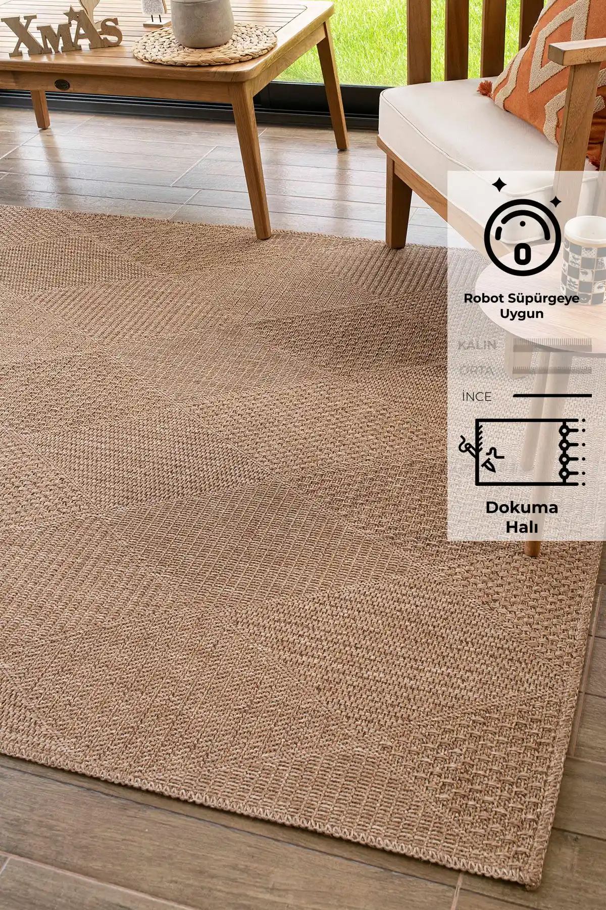 Konfor Halı Rusticana 3102 Naturel Jüt Modern Kilim - Dayanıklı ve Estetik Tasarım